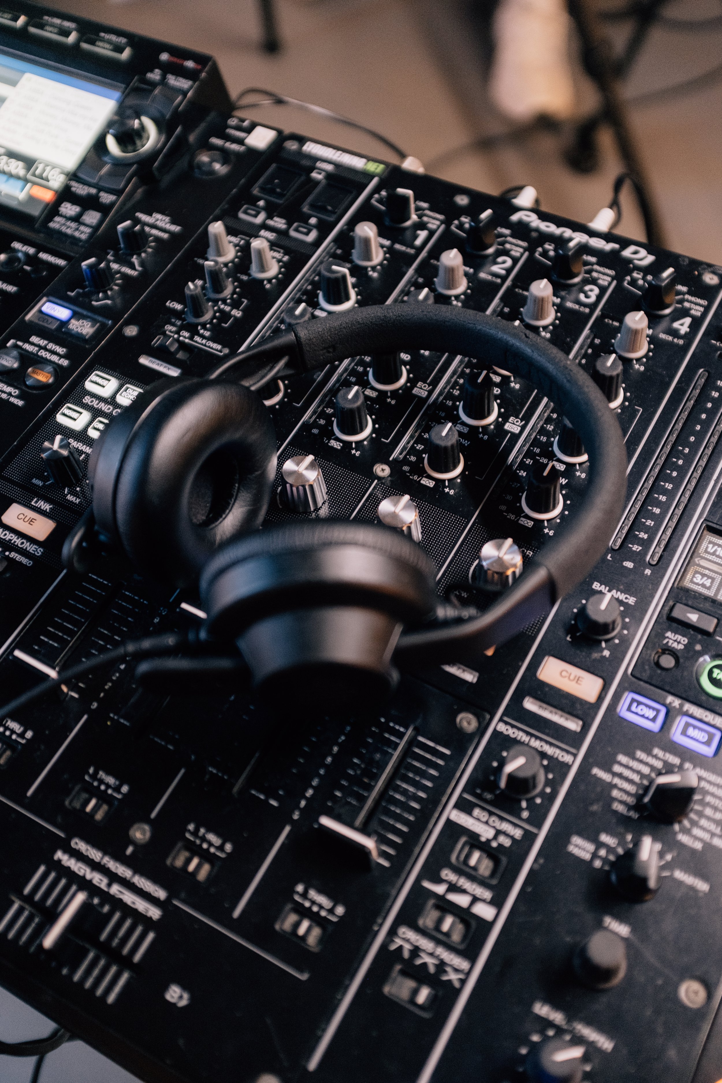 DJ booth and headset