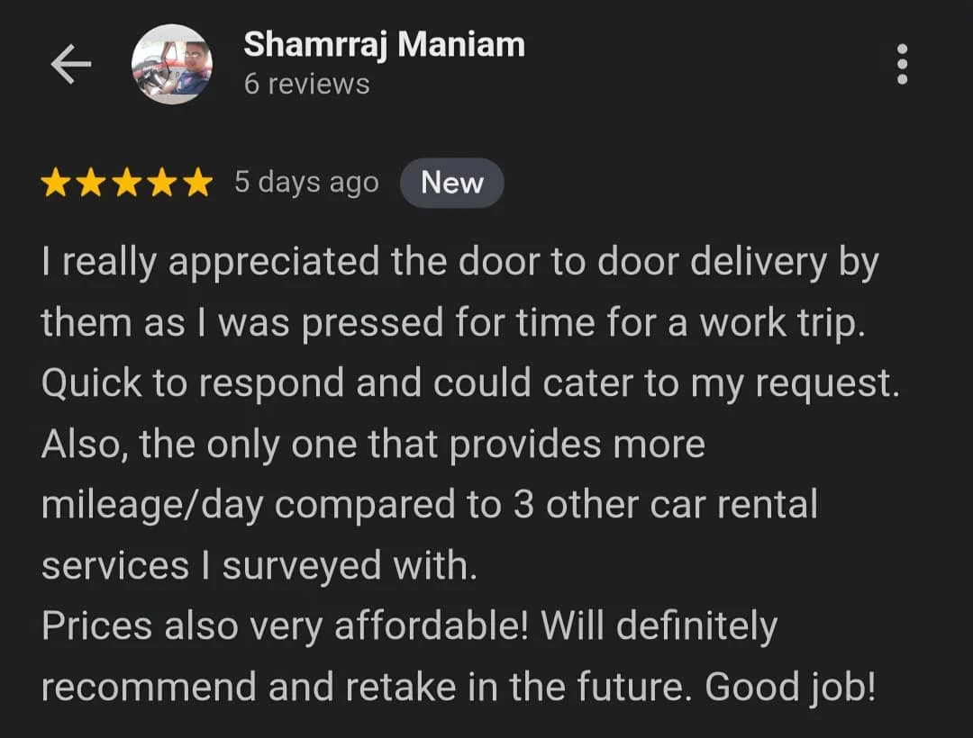 Hear directly from our valued customers about their experience with Abhi Car Rental Services. From smooth bookings and reliable vehicles to excellent customer support and flexible rental options, we take pride in delivering a hassle-free journey ever