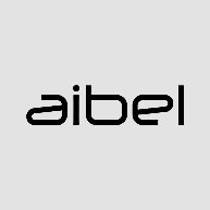 Logo med teksten 'aibel' i svart på lys grå bakgrunn.