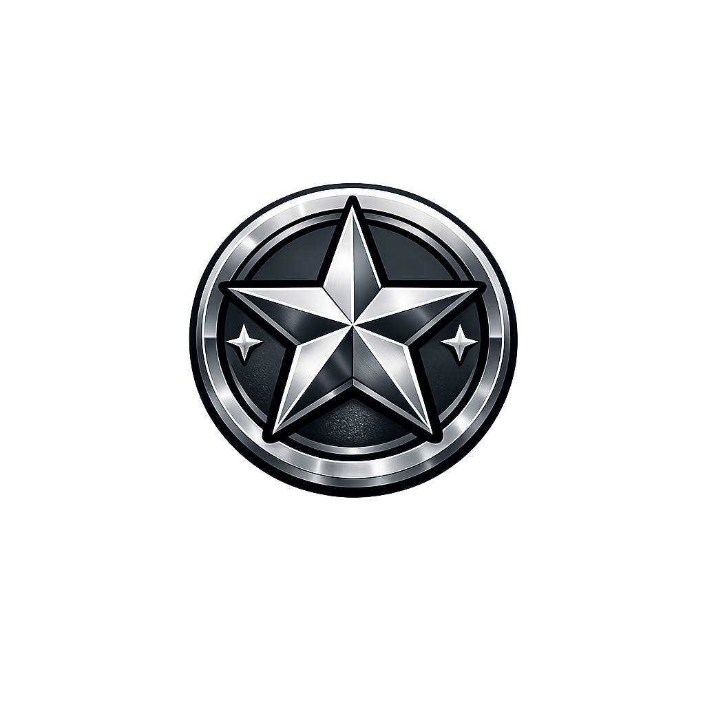 Ikon med metallisk stjerne som symboliserer livstidsgaranti på Explorer‑kofferter.