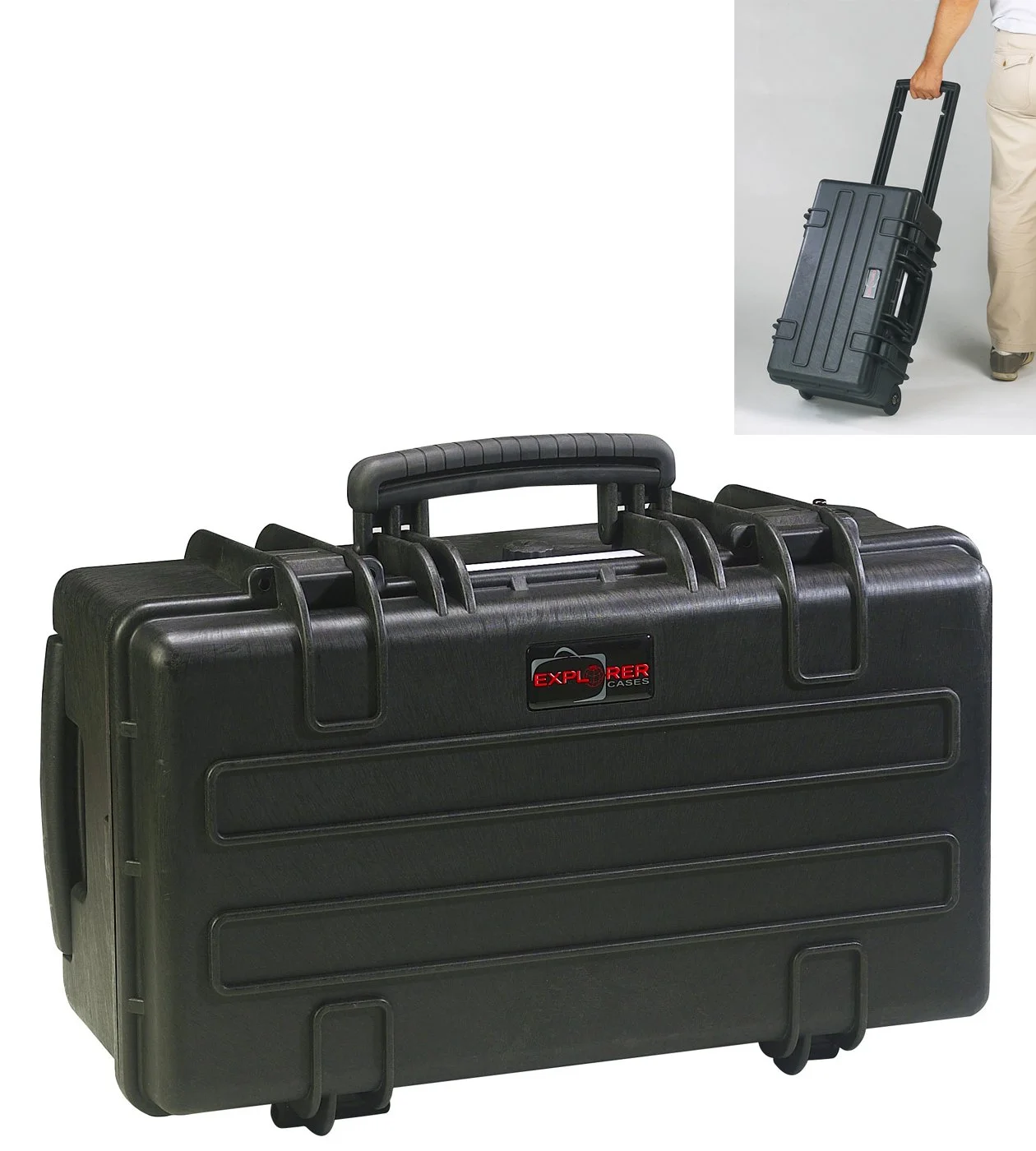 Explorer 5122W mellomstor utstyrskoffert med hjul – robust, vanntett og støtsikker koffert for NDT‑utstyr.