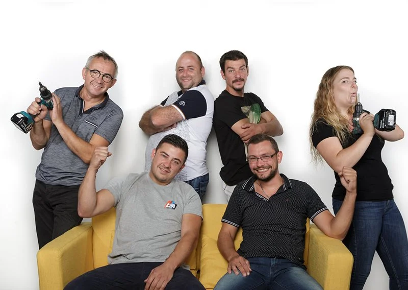 Photo d’équipe professionnelle réalisée à Nantes pour entreprise et communication RH.