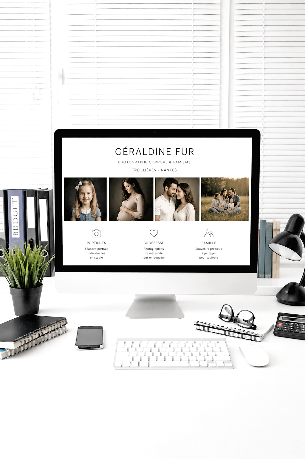 Photo du bureau de Géraldine Fur photographe pour prendre contact pour les réservations