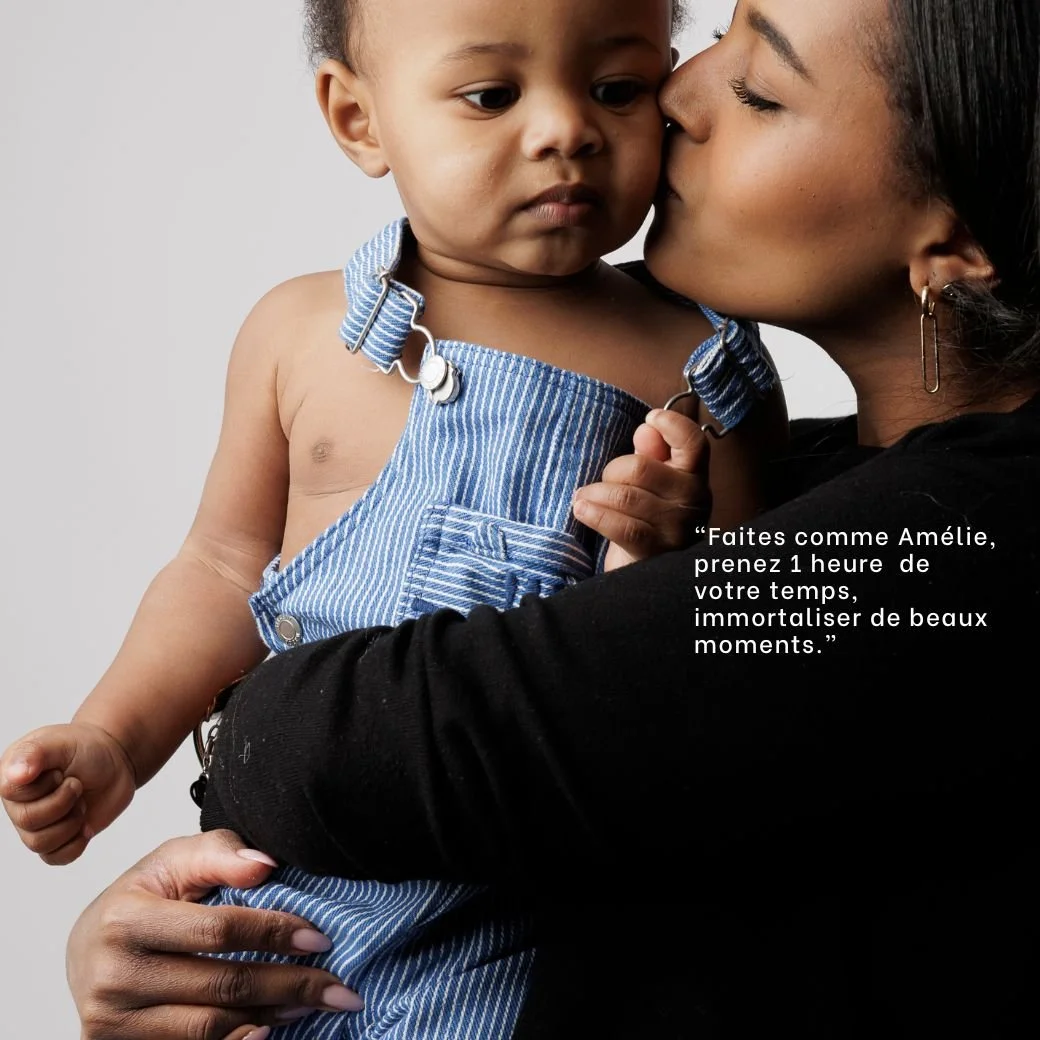 portrait d'une maman et son bébé dans un studio aNantes