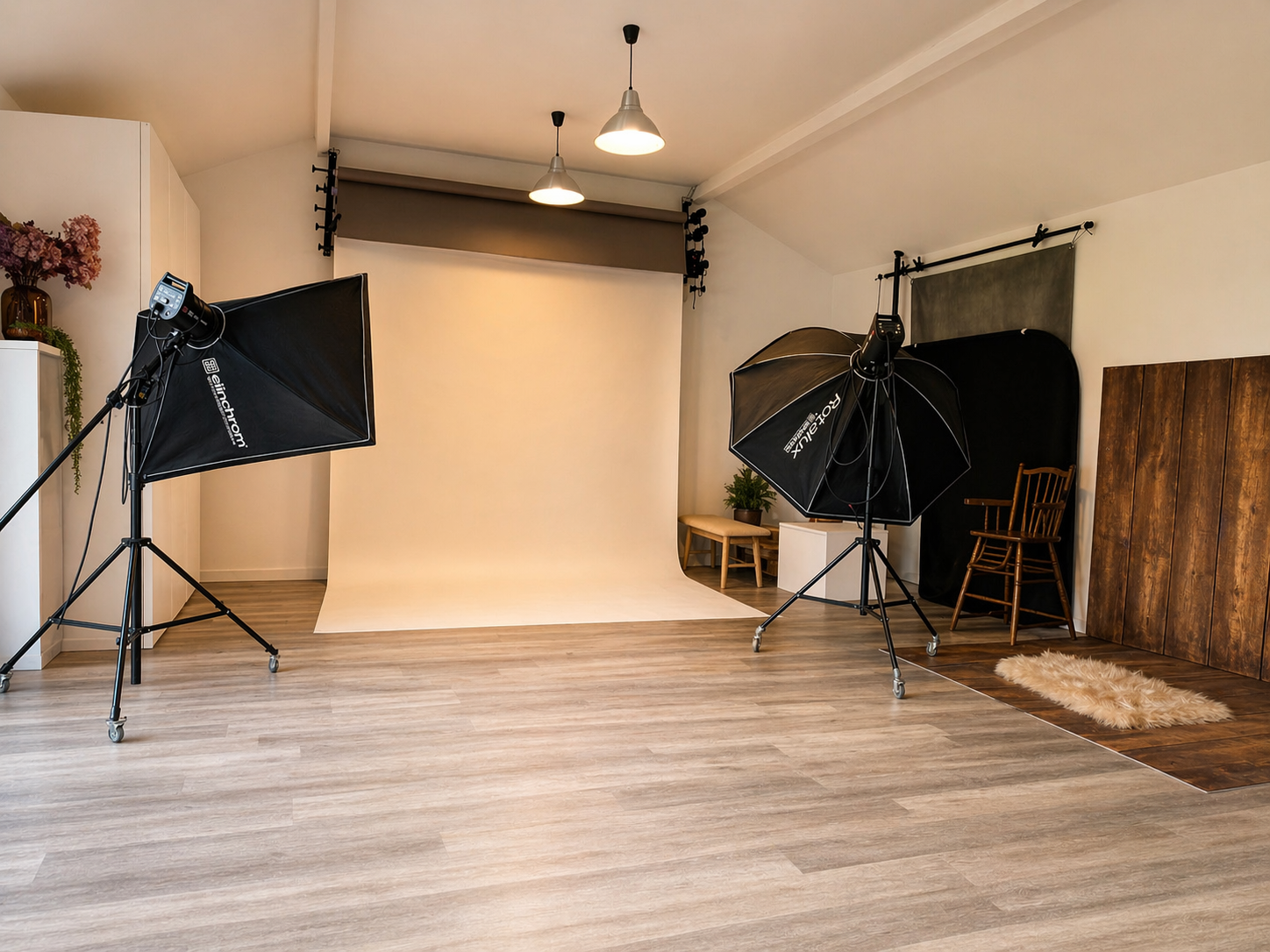 Studio photo spacieux spécialisé dans les photos de bébés et familles à Nantes