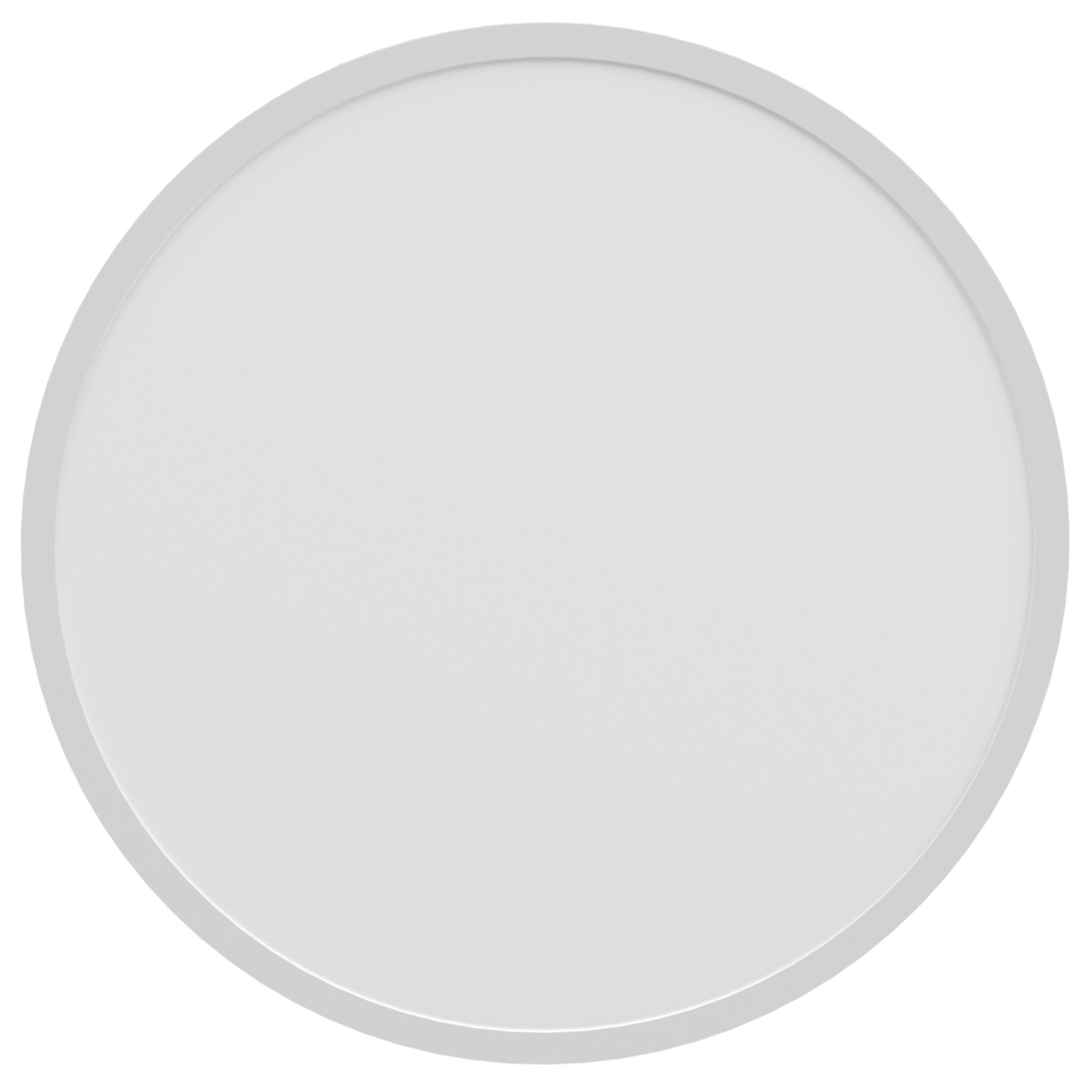 Ein runder, weißer Gegenstand, vermutlich eine moderne, minimalistische Lampe oder Leuchte, mit einer glatten Oberfläche und einem leichten Schattenwurf.