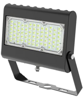LED-Flutlichtstrahler mit schwarzem Gehäuse und Verstellband