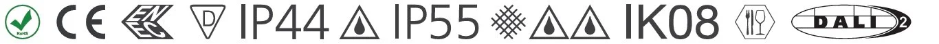 Technische Symbole und Zertifizierungszeichen