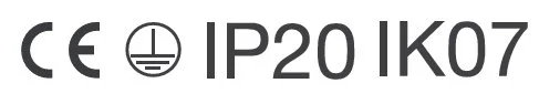 Symbol für CE-Kennzeichnung, Erdungssymbol, IP20, IK07