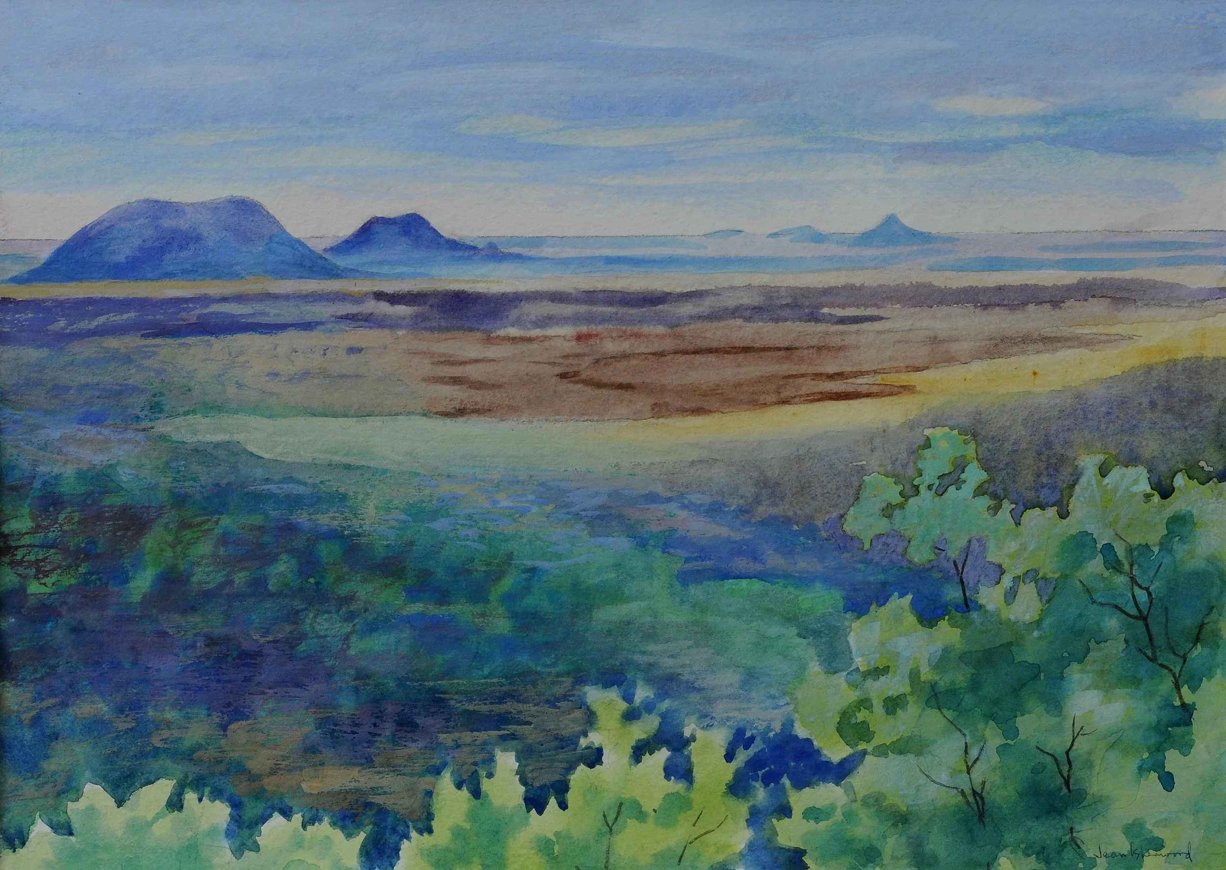 "I Love her far horizons" – back road vista opened up on a wide plain done from memory, QLD
