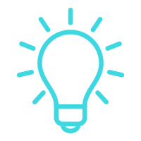 Light bulb icon representing an idea or creativity.