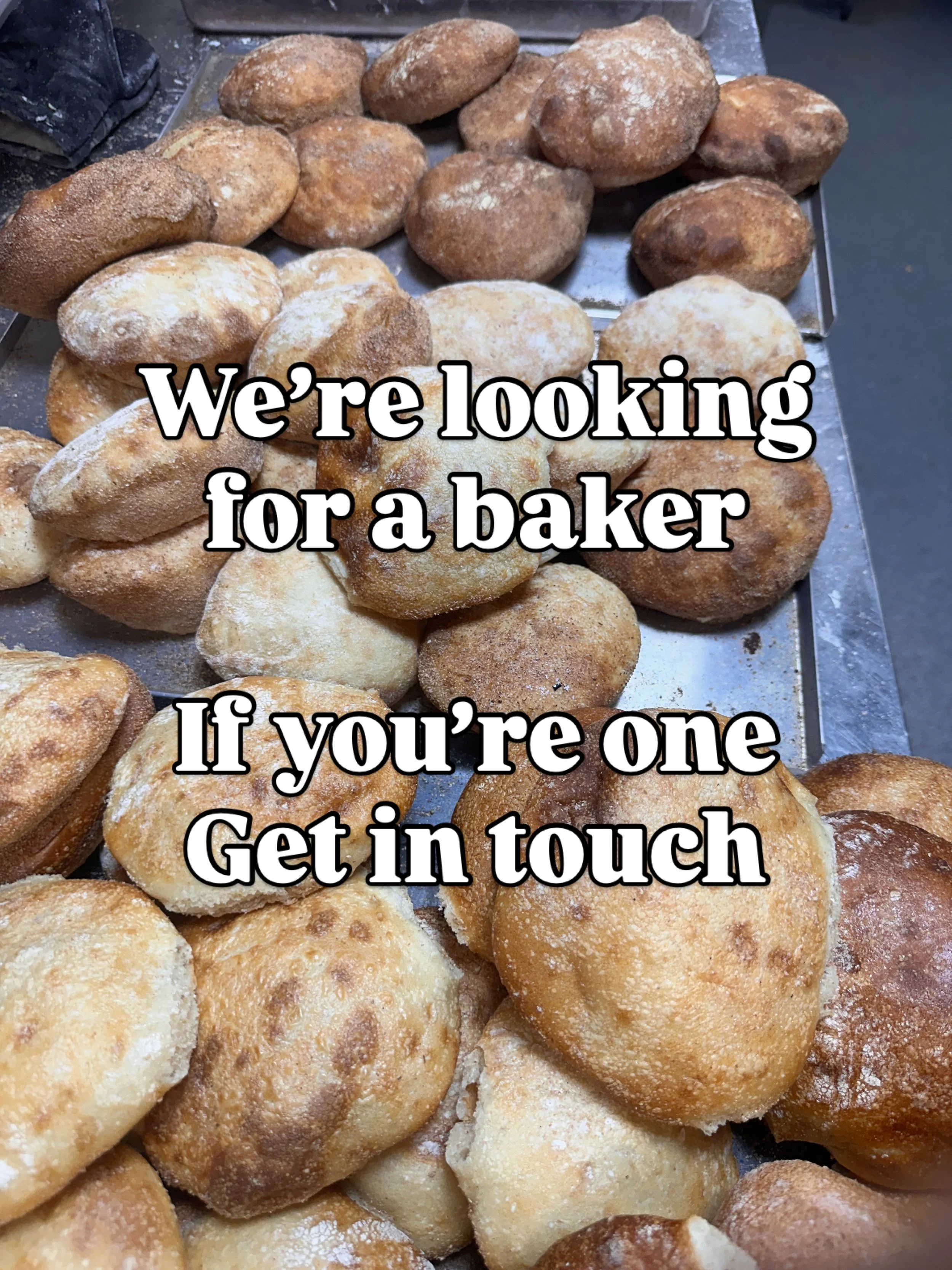Looking for a part time baker to come join the Sarnie Social family and learn how to bake our magnificent bread consistently at our kitchen in islington 

If you are or know someone who can bake and wants to learn how to make the best bread on earth,