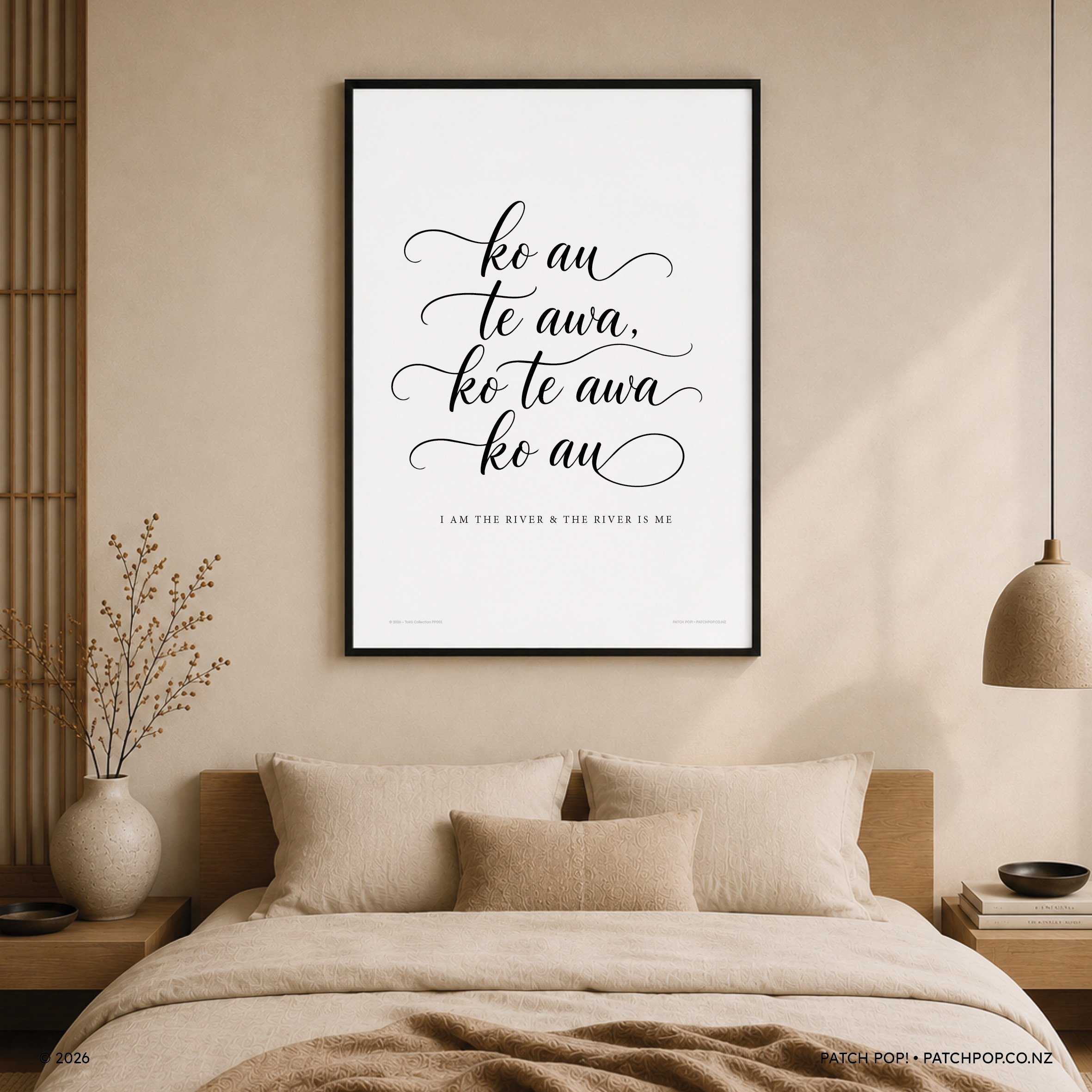 🌊
Ko au te awa, ko te awa ko au.
Ko au te reo, ko te reo ko au.
Ko au te taiao, ko te taiao ko au.

Three bold typographic prints. One kaupapa.

A collection that speaks to connection, identity, and belonging.

**Ko au te awa, ko te awa ko au** &mda