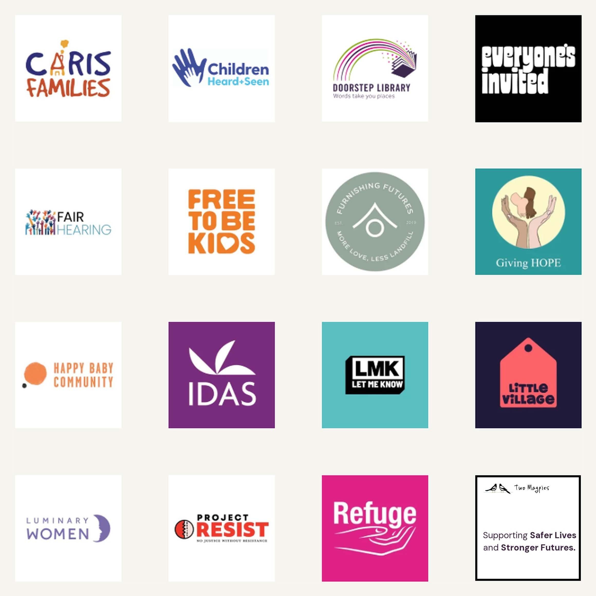 Meet the 15 organisations Two Magpies Fund is proud to be supporting this year