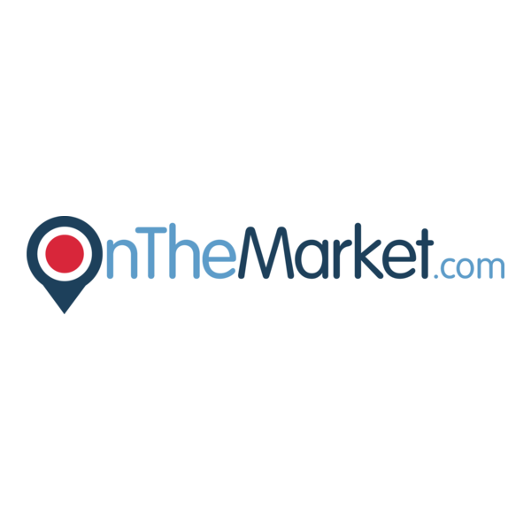 OnTheMarket.com logo with a location pin icon in red and blue.