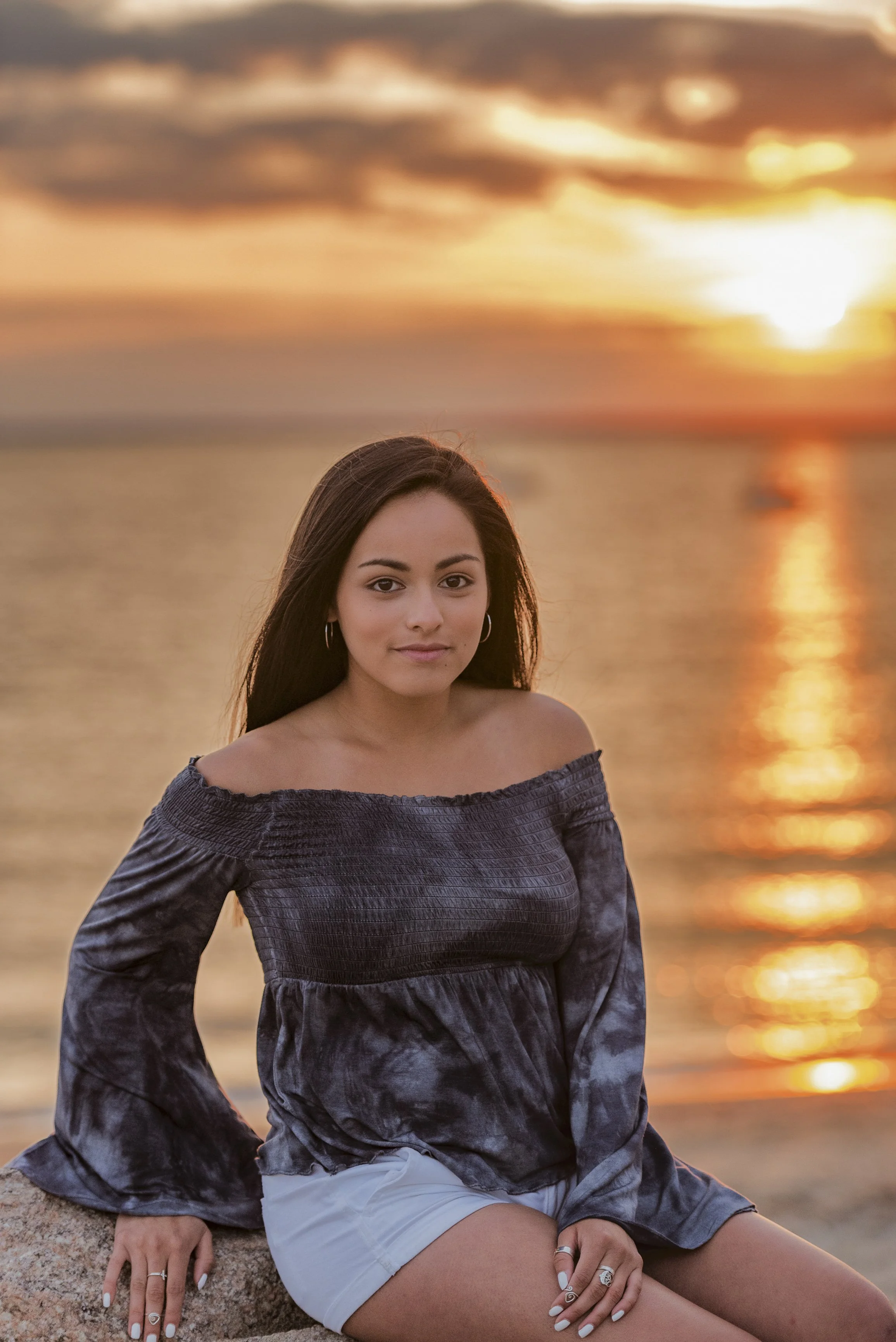 Camp Cronin Sunset Portrait Beach High School Senior