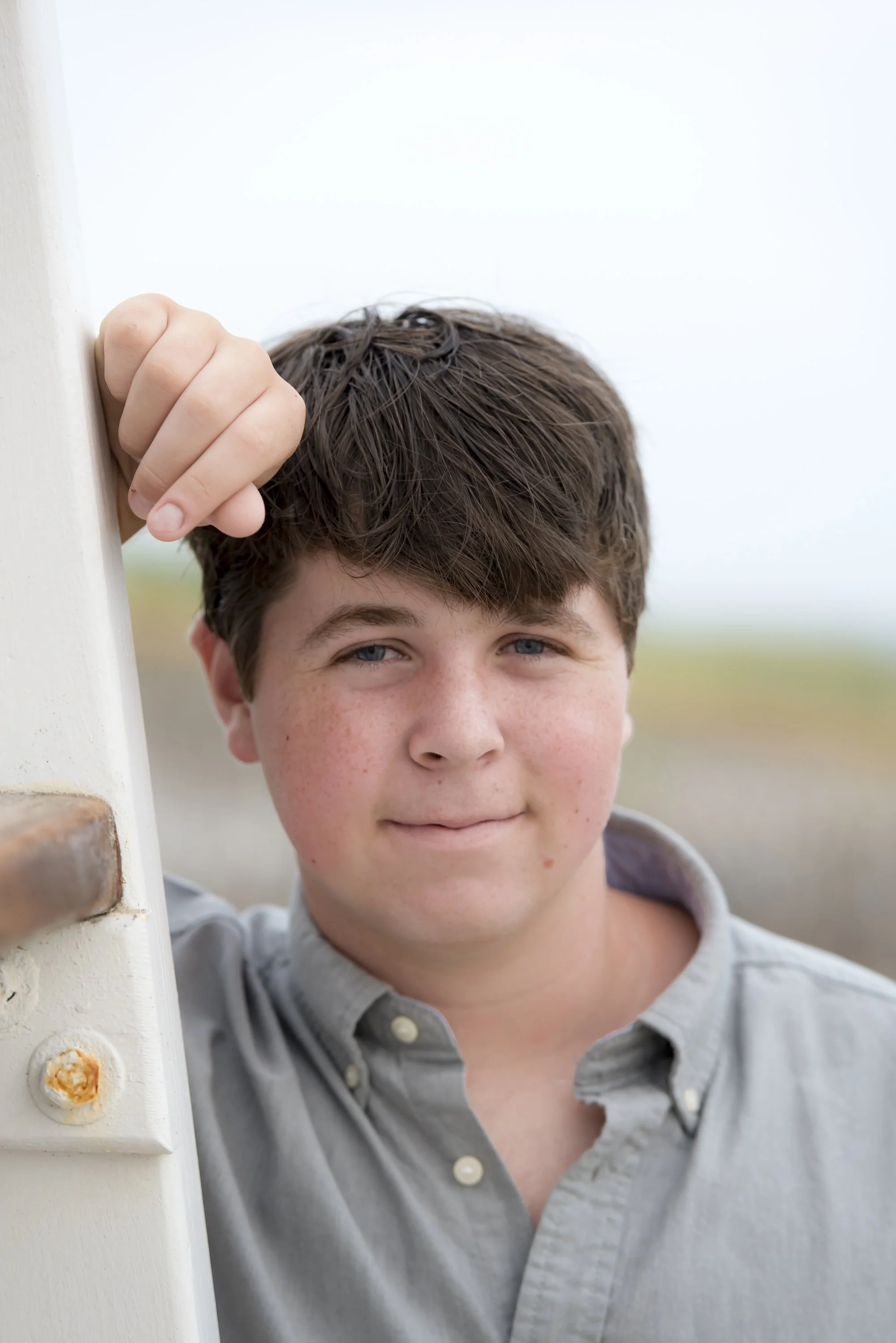 Senior Portrait Beach Scene Natural Light Male East Matunuck