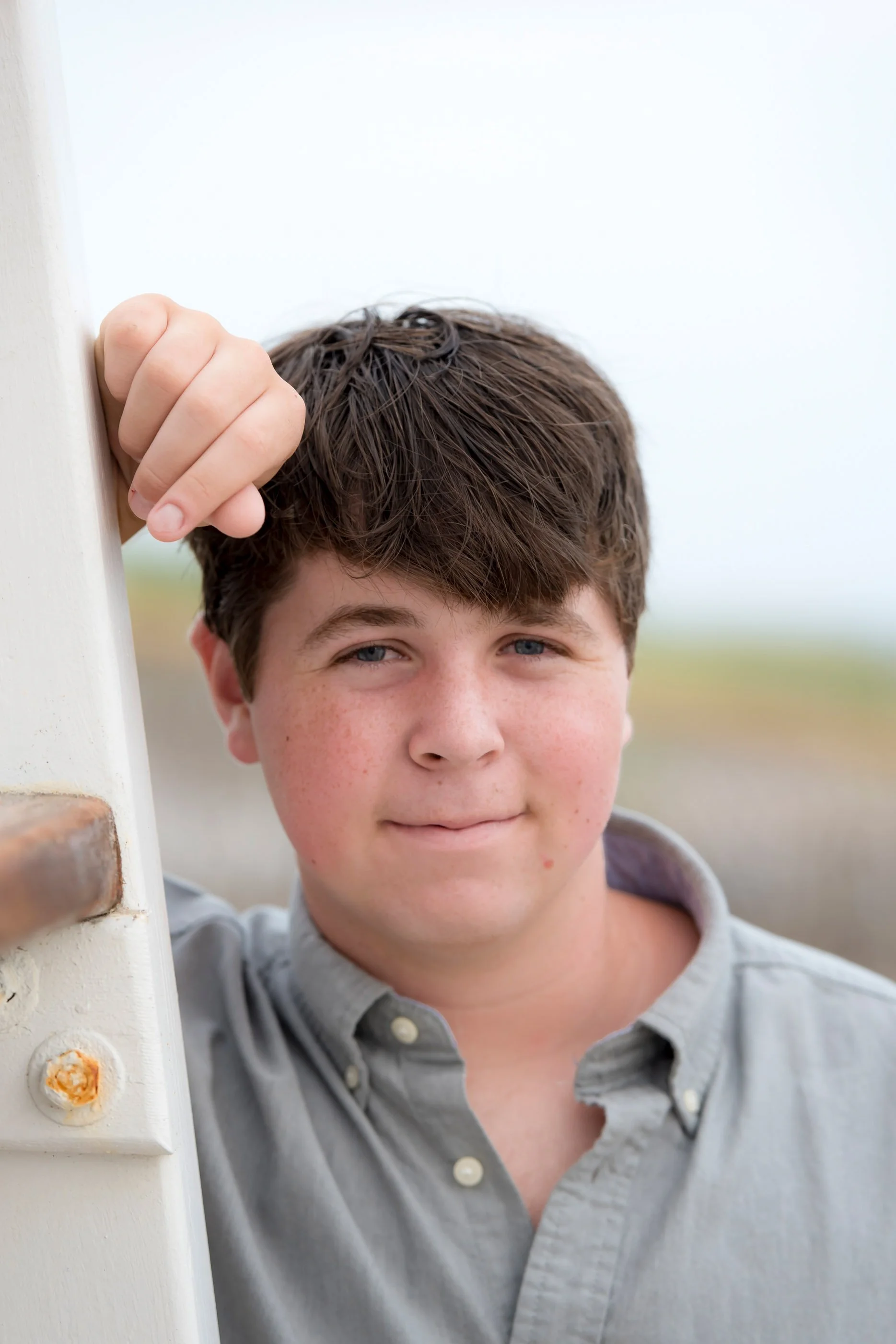 High school senior portrait, beach scene, east katunuck