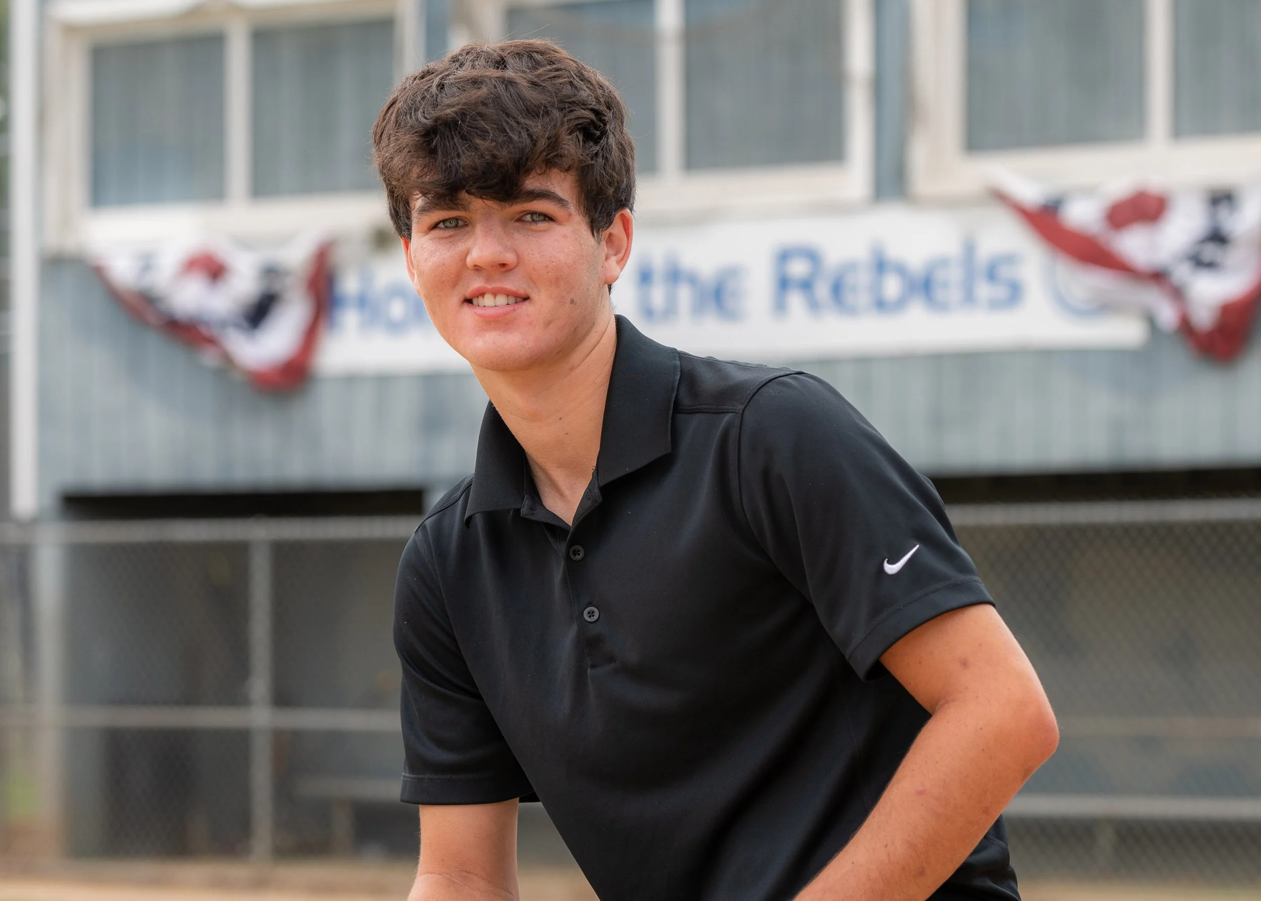 High school senior portrait, baseball field, old mountain field, Wakefield, South Kingstown