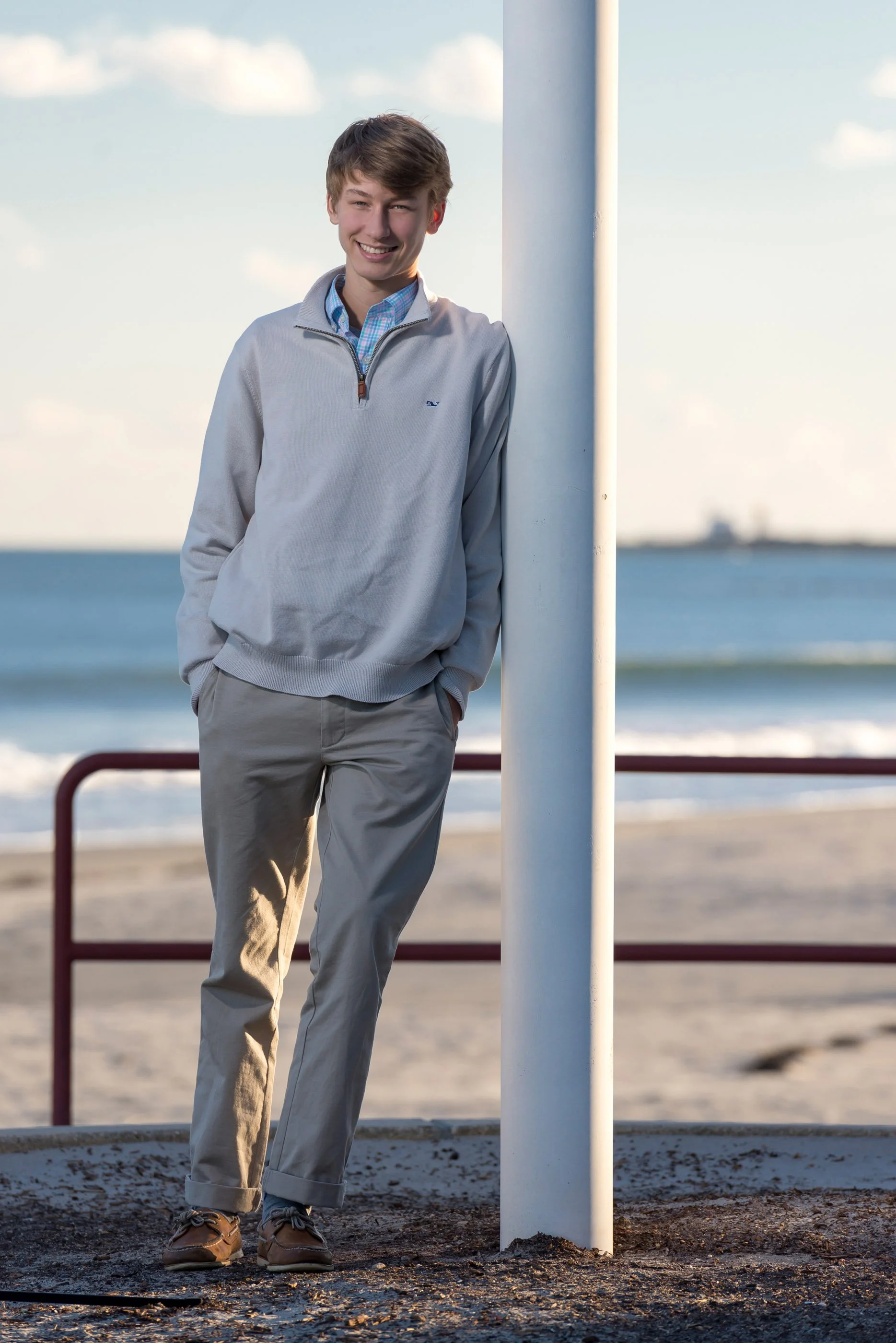 High school senior portrait, beach scene, scarborough state beach