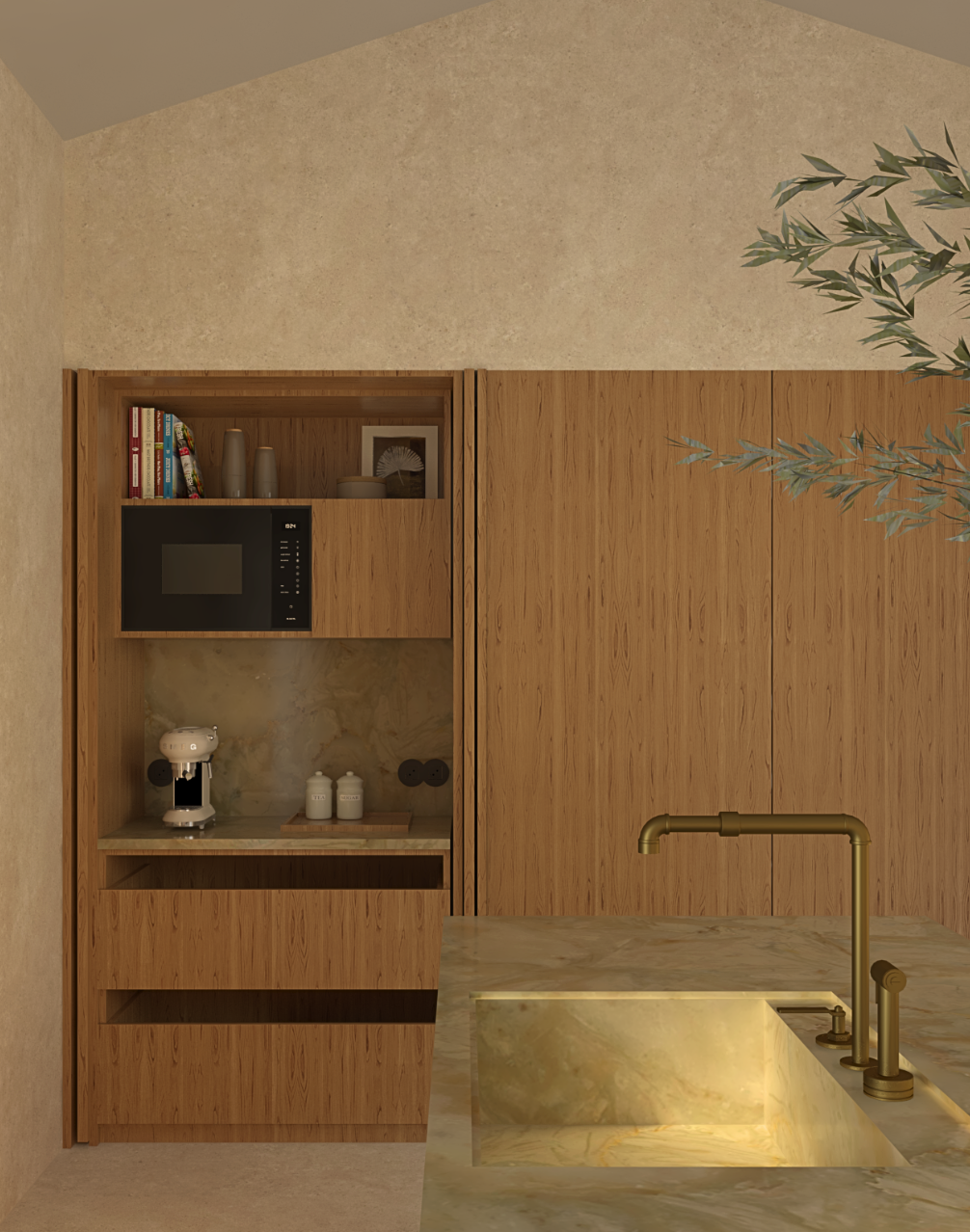 Luxury boutique retreat interior in Portugal, showing elegant guest suite design by WING Interior Solutions for the hospitality sector.