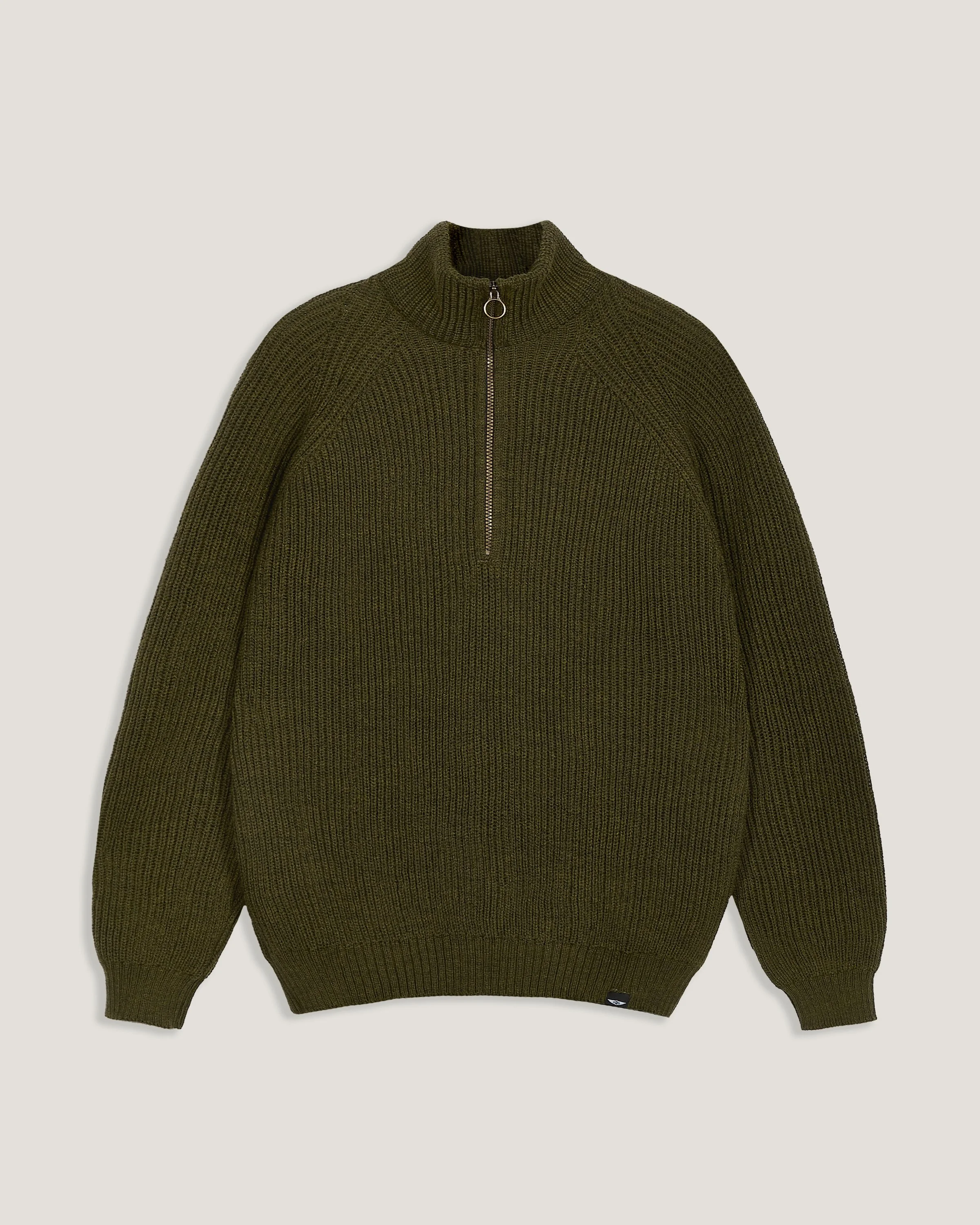 Peregrine x Morgan | Olive 1/4 Zip Foxton Jumper