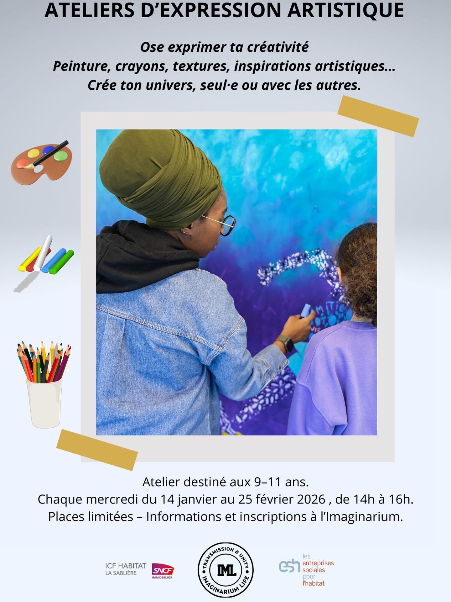 Nouvelle ann&eacute;e, nouveau projet ! Nous repartons sur un nouveau cycle avec de tout nouveaux ateliers d&rsquo;expression cr&eacute;atifs, anim&eacute;s par @saly.d_art , notre artiste, qui partagera sa passion et son talent au service des jeunes