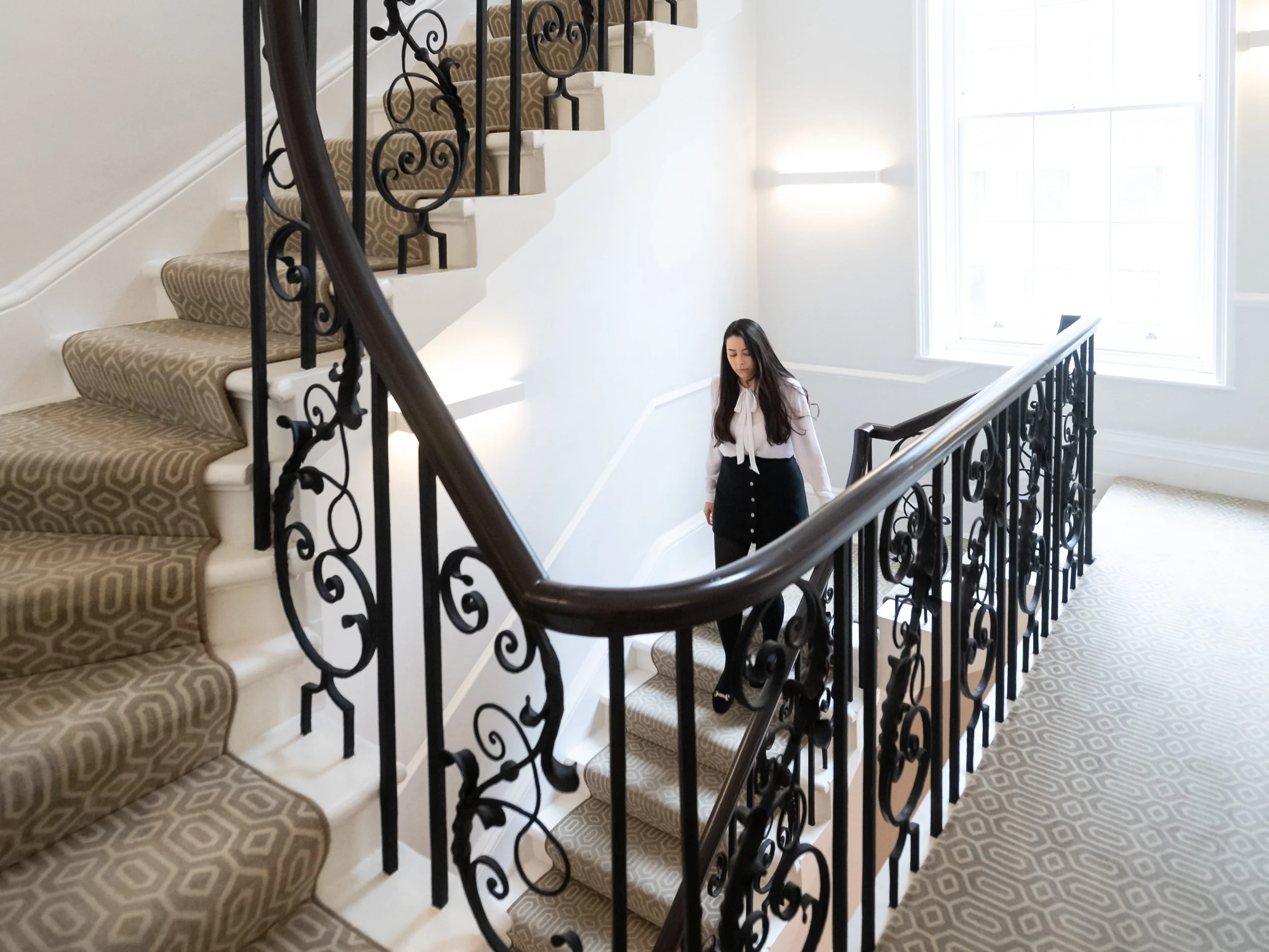 Interior staircase at 25 Harley Street private clinic London