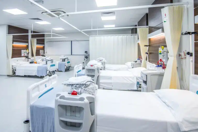 Private patient room with beds at Manchester Private Hospital, providing comfortable inpatient care for gynaecological procedures