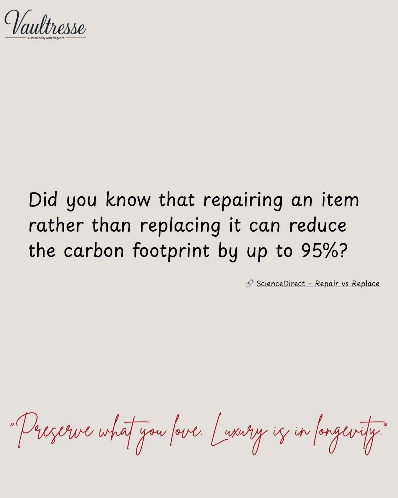 Did you know that? 

#sustainableelegance
#restoration 
#reuse
#relove
#loveourplanet🌎