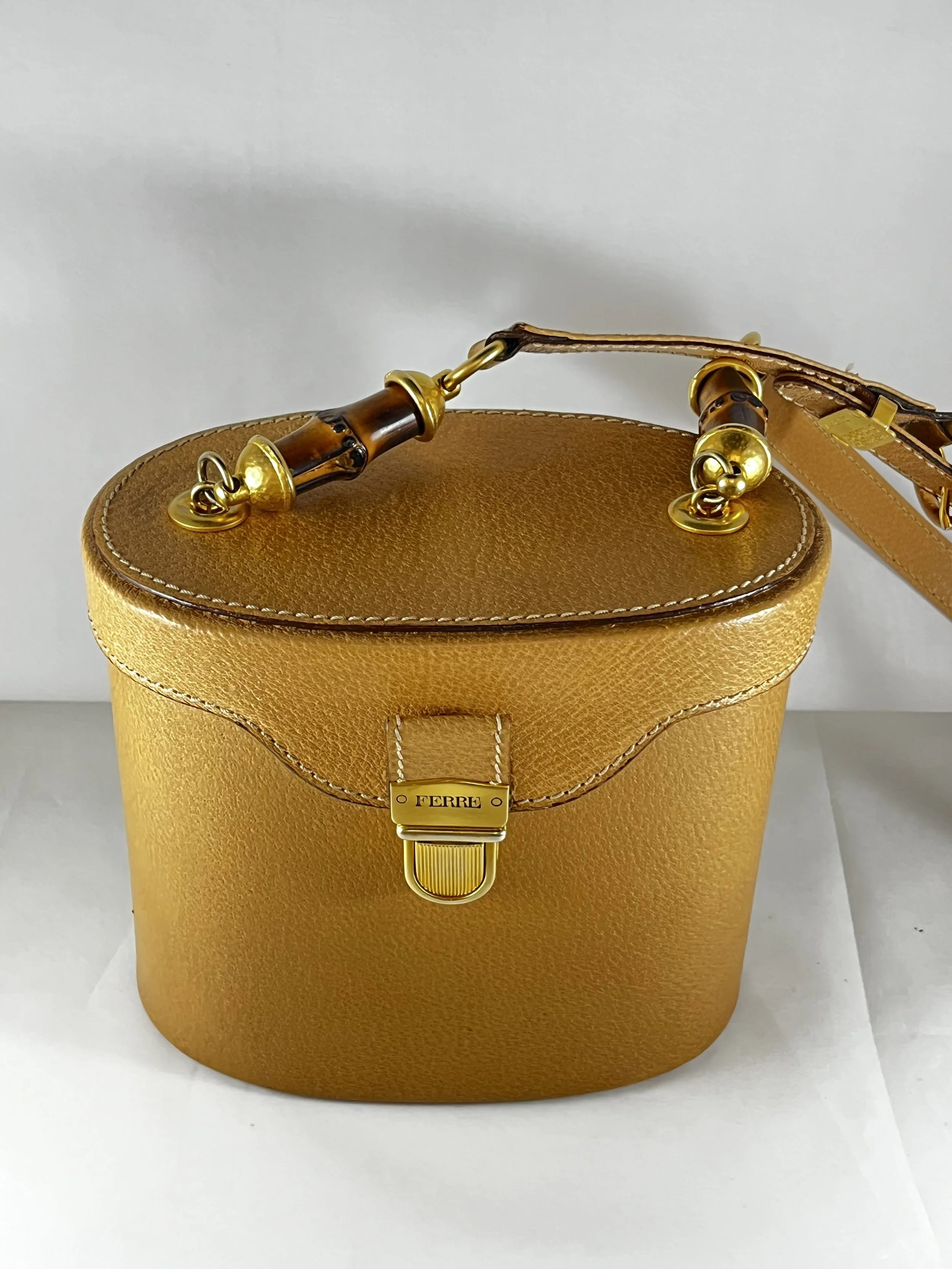 Gianfranco FERRE leather Top Handle Bucket Bag