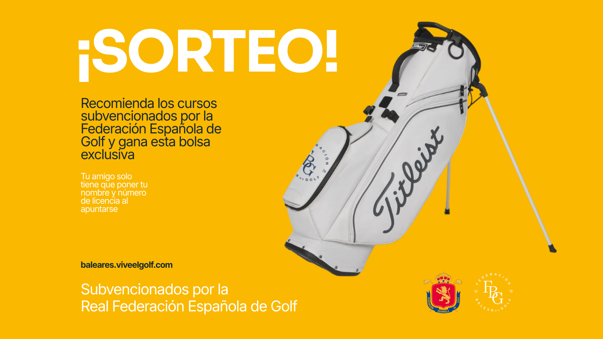 Gana una bolsa de golf recomendando los cursos “Vive el Golf”