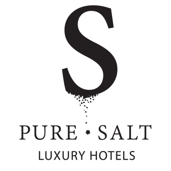 Logotipo de una sal de sal en forma de letra 'S' con el texto 'Pure Salt Luxury Hotels' debajo.