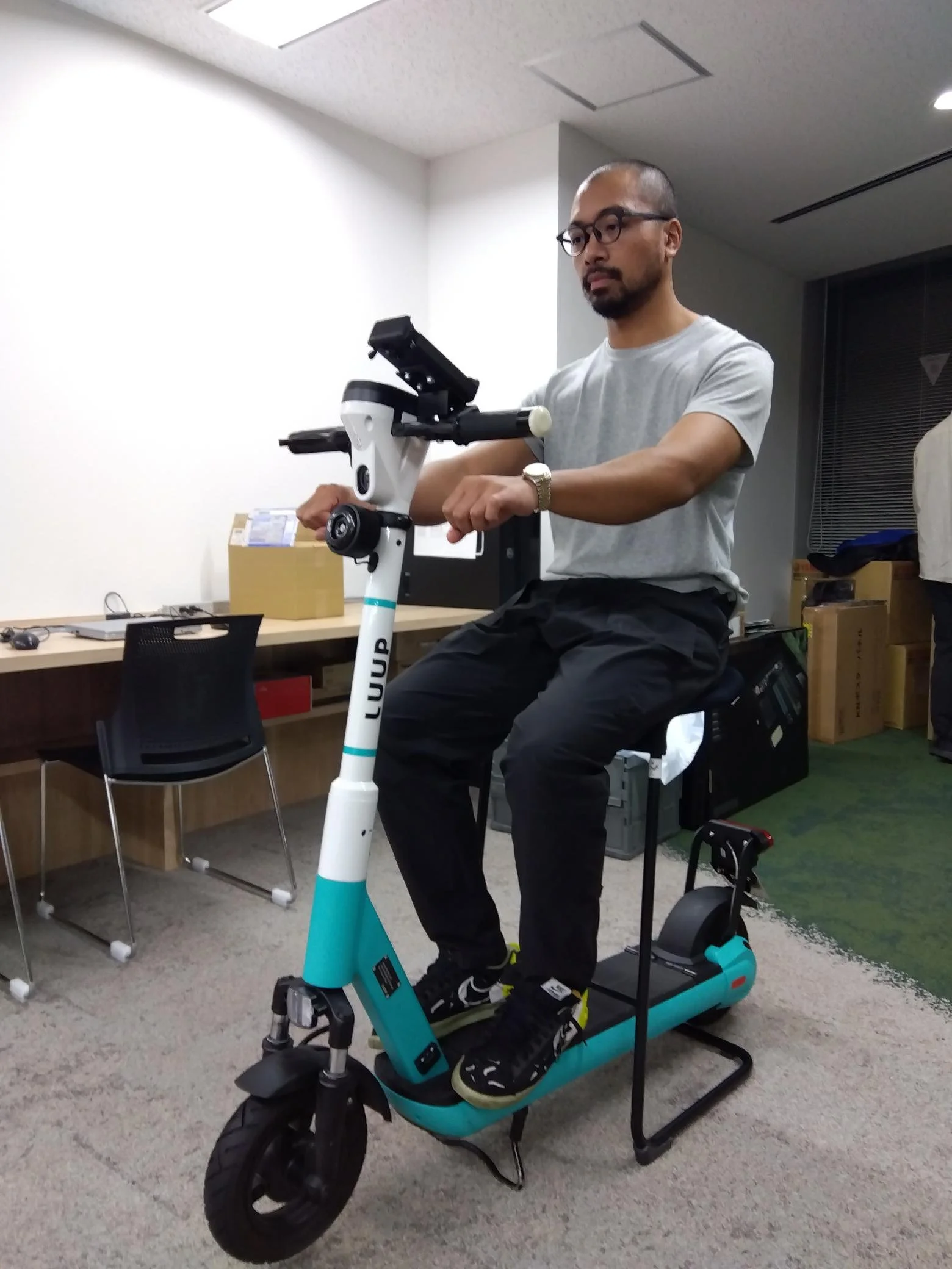 rough ergonomics mockup to grasp the height of handlebar, seat and footbard