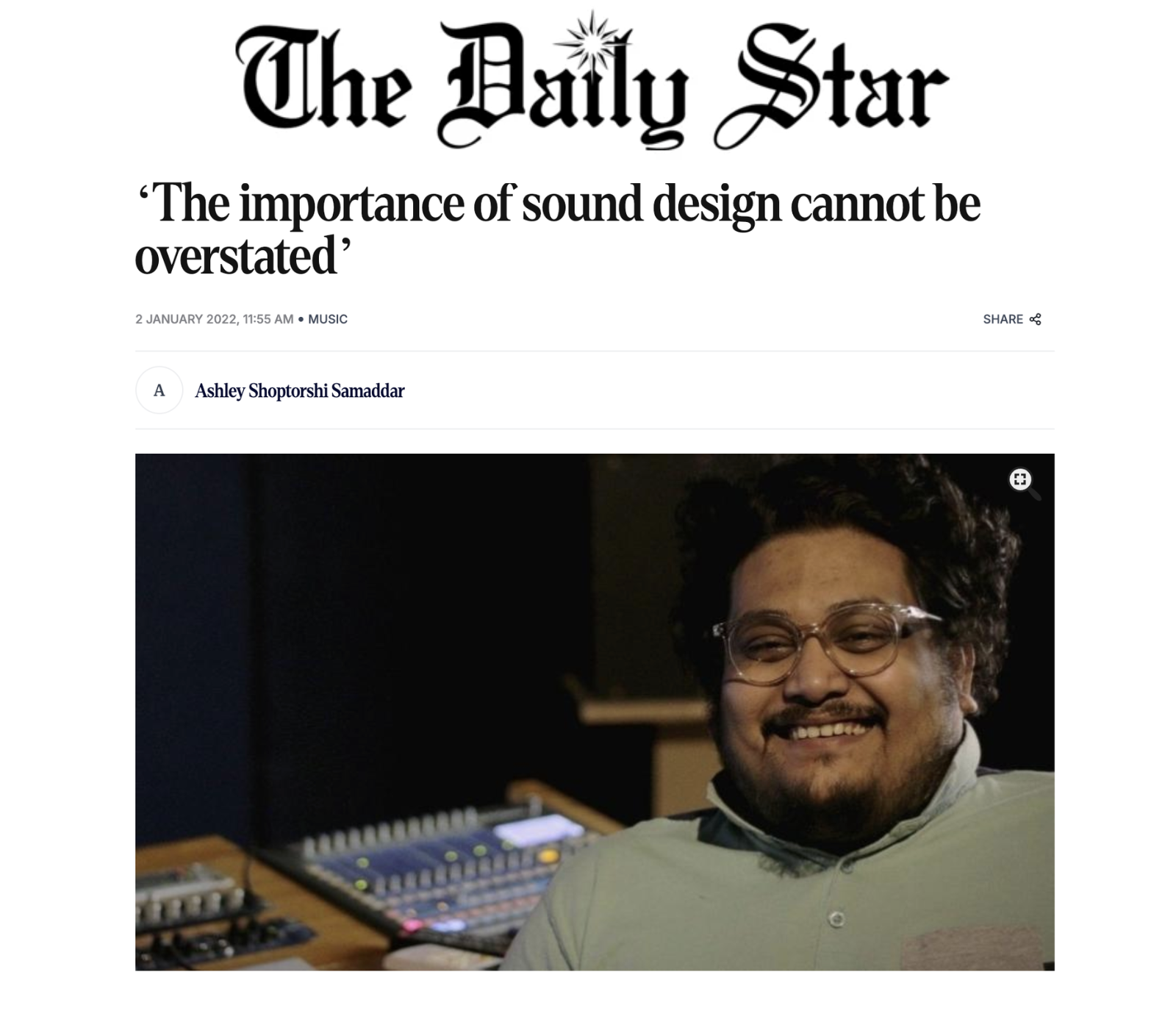 Arafat Kirty Featured in The Daily Star