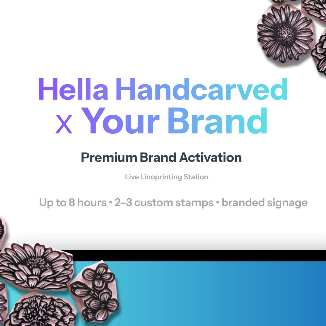 Premium Brand Activation Live Linoprinting Experience (50% Retainer)