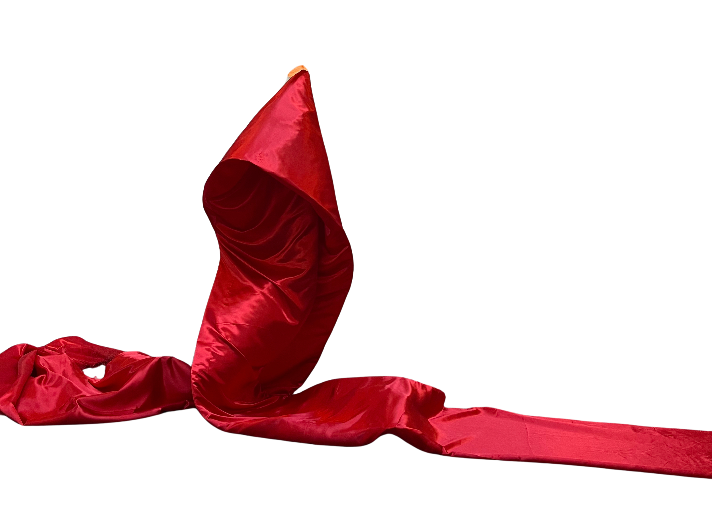 Images shows a giant, red, World AIDS Day ribbon, created by Aaron Markwell & Corinne Dixon Wright