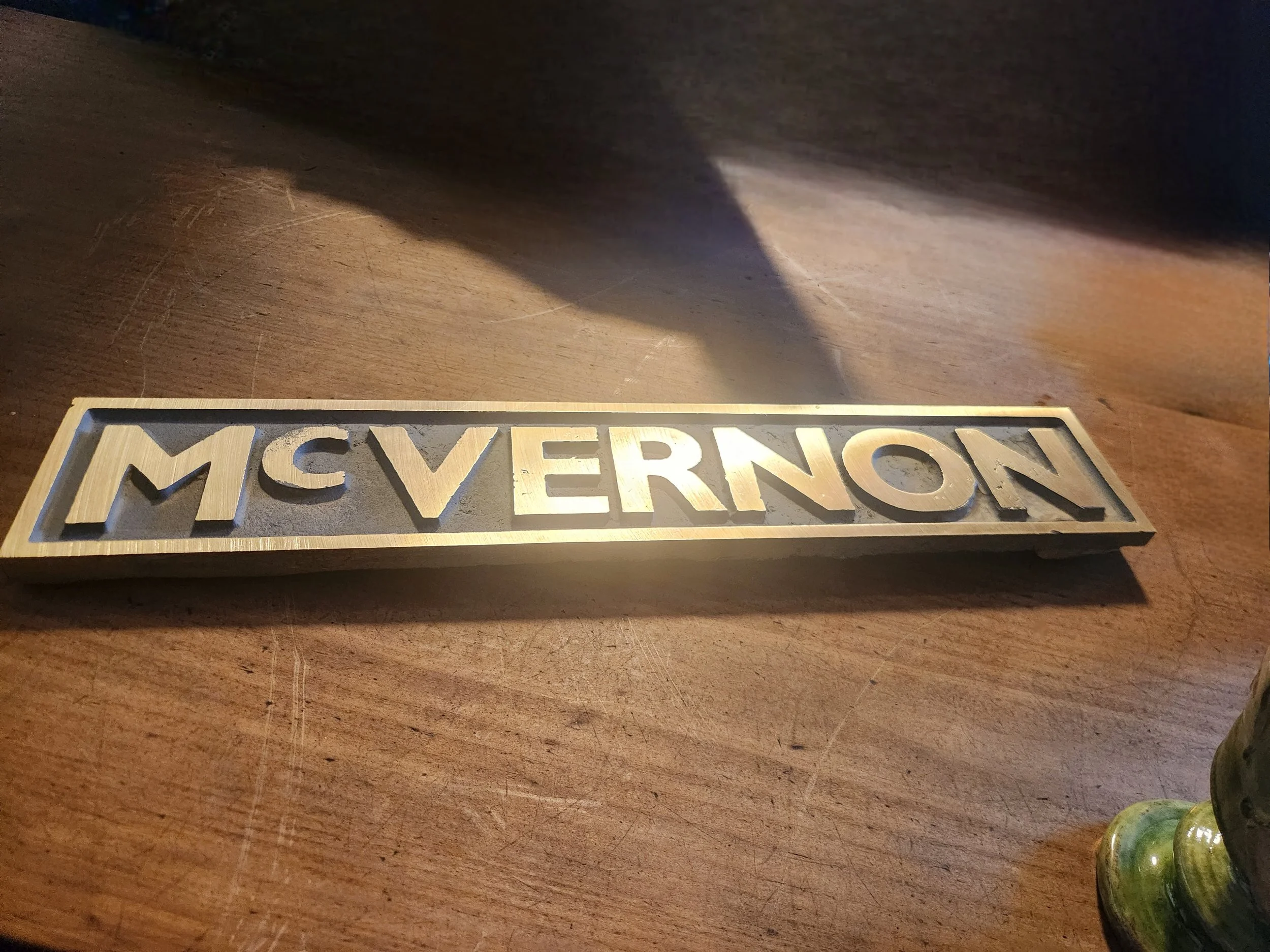 Our friend Rob made Vern a new nameplate just for Scotland