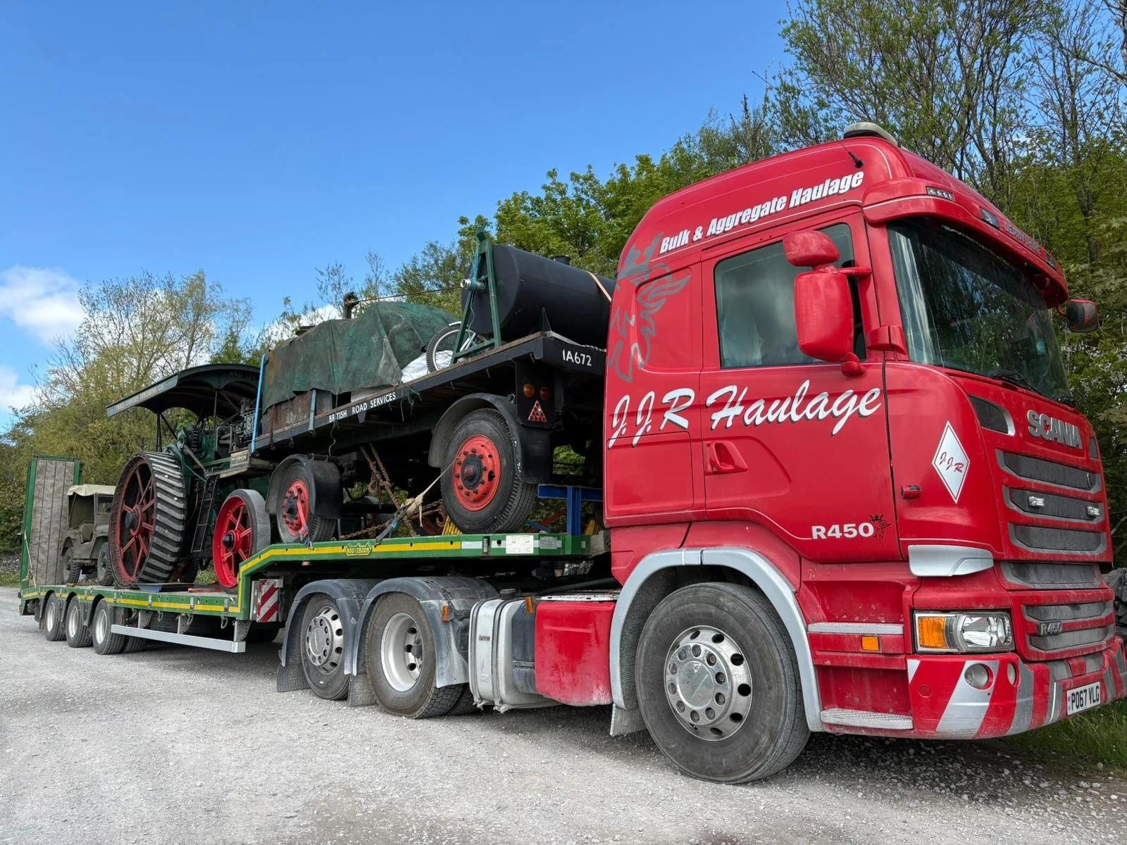 All 3 engines are loaded onto lorries, ready for their trip to Scotland