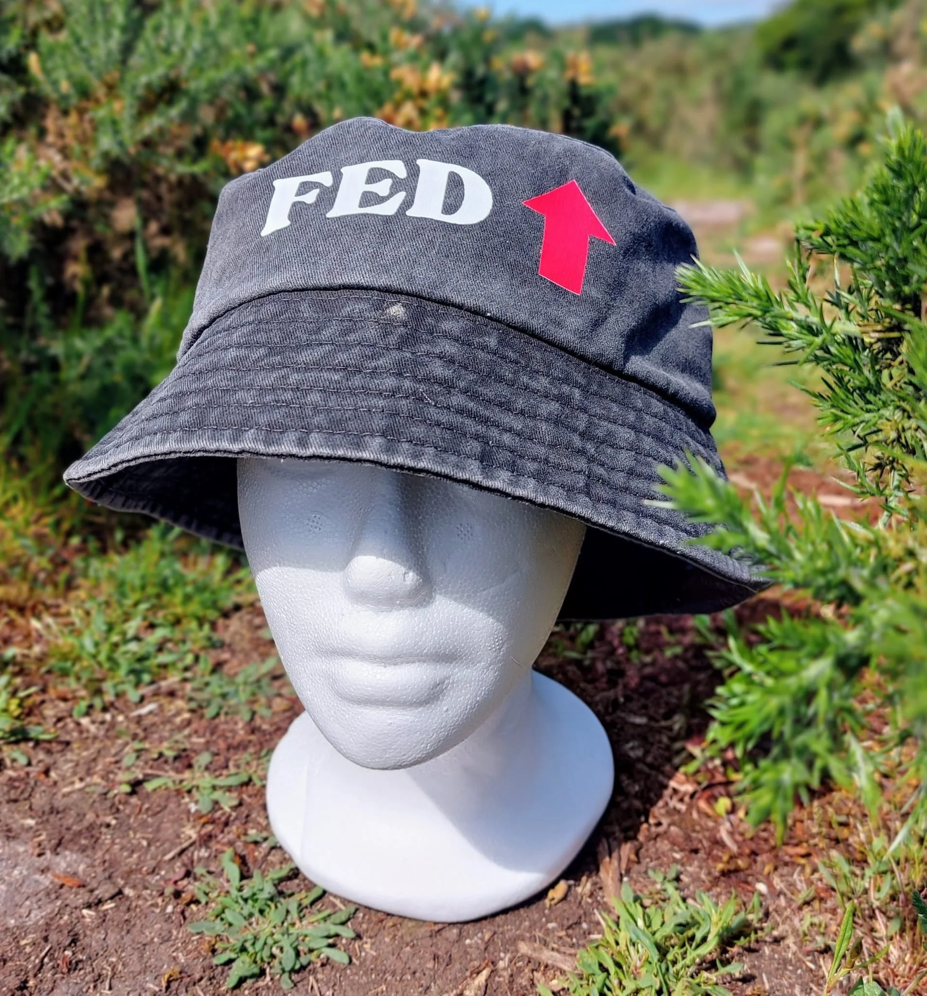 Organic Cotton Fed Up Faded Bucket Hat