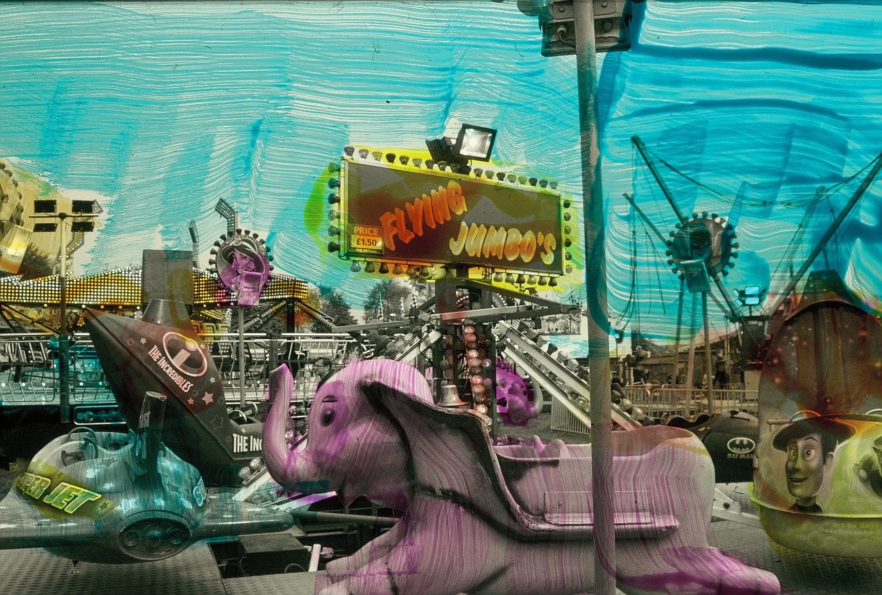 Fairground (2018)
Painted B&W positive slide film.
