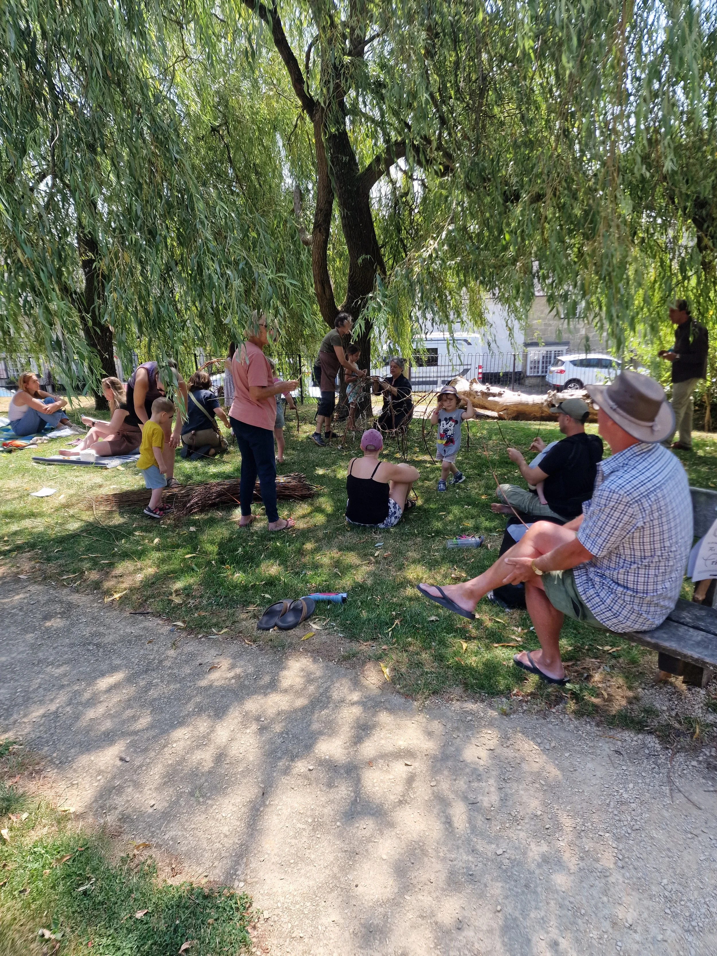 Willow Weaving Workshop under the willow tree in St James' Park.