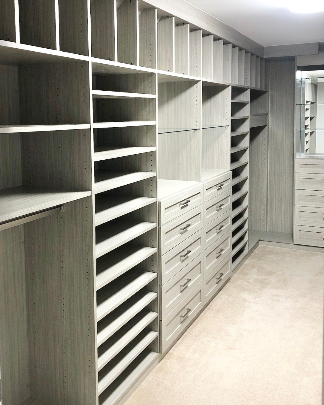 This custom closet by @closetfactory_rva is built for maximum function and effortless style. With adjustable shelving, plenty of drawer space, and perfectly sectioned cubbies, every detail is designed for this client's needs.

The most special featur