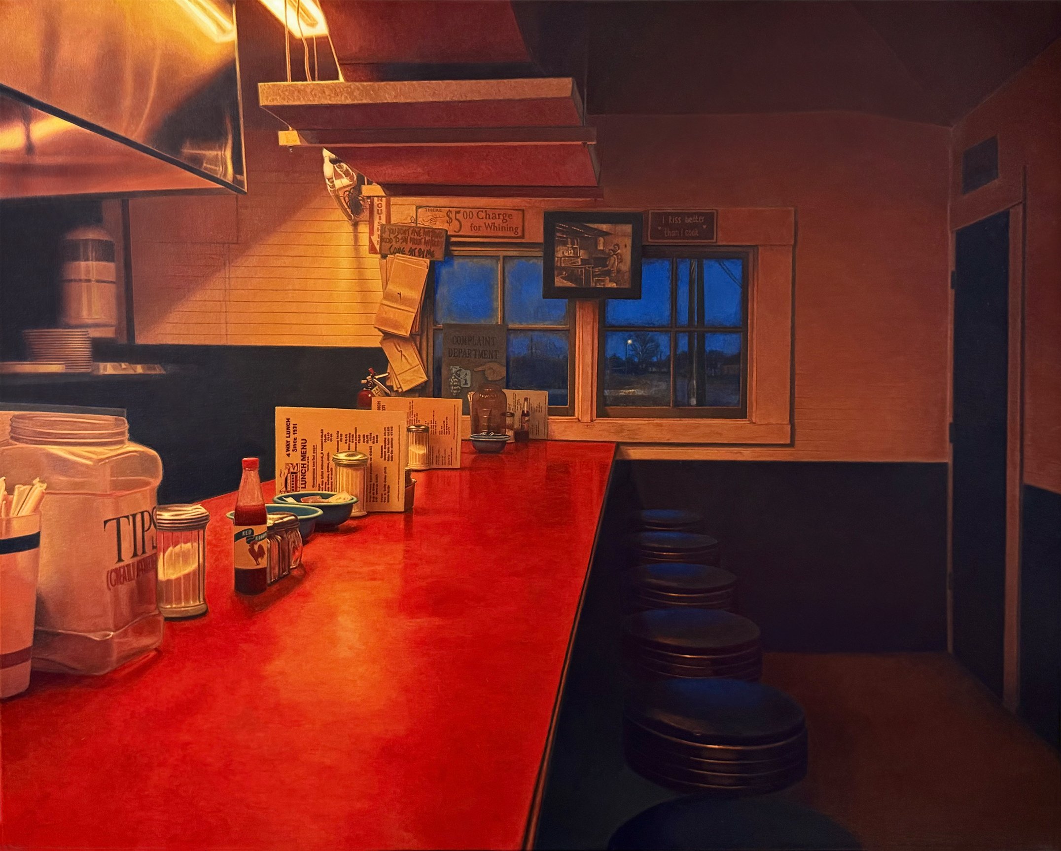 'Call It A Night'.
2026.
Acrylic on canvas.
24" x 30"