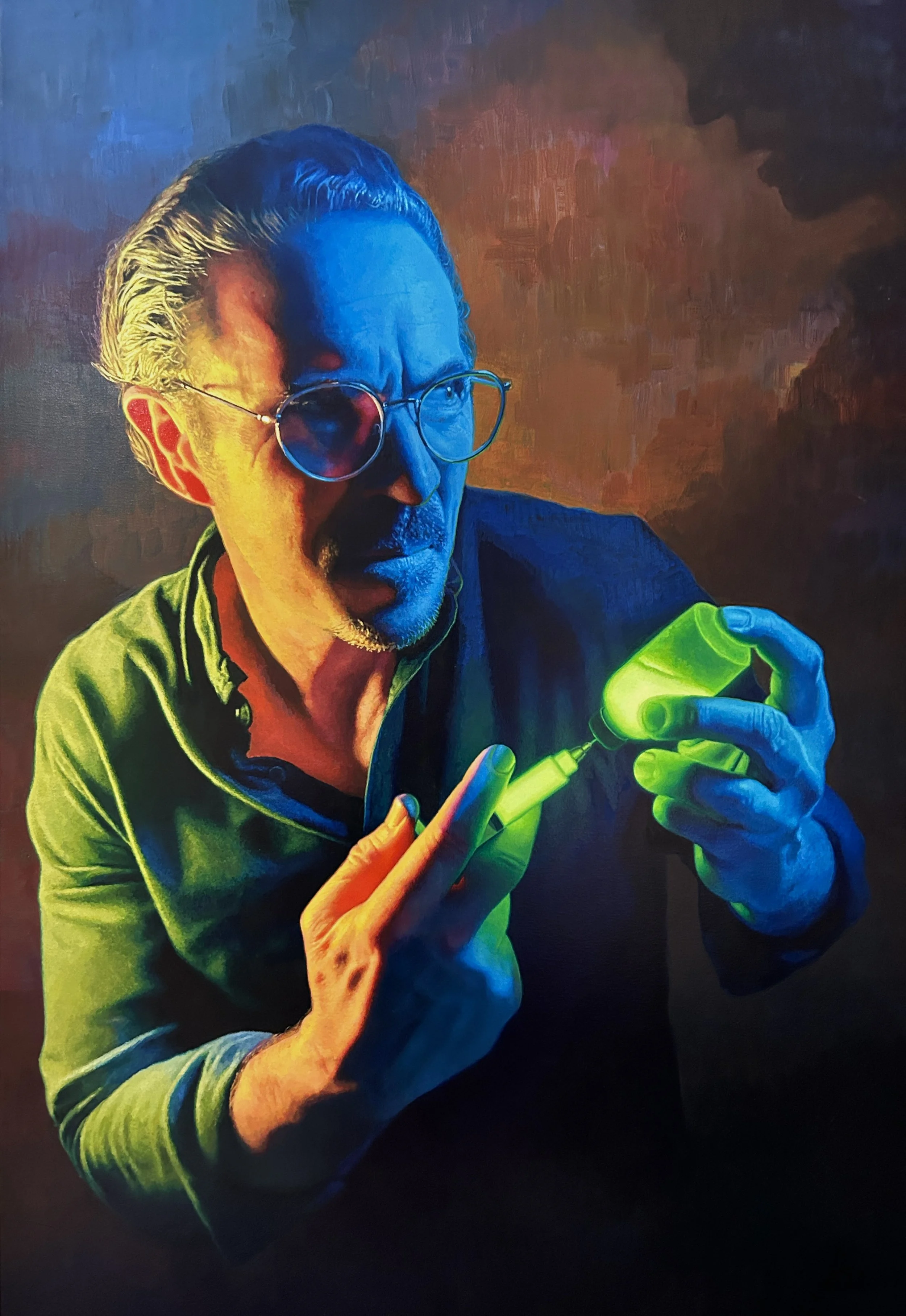 'Dr. Vialstein.'
2025.
Acrylic on canvas.
35" x 24"