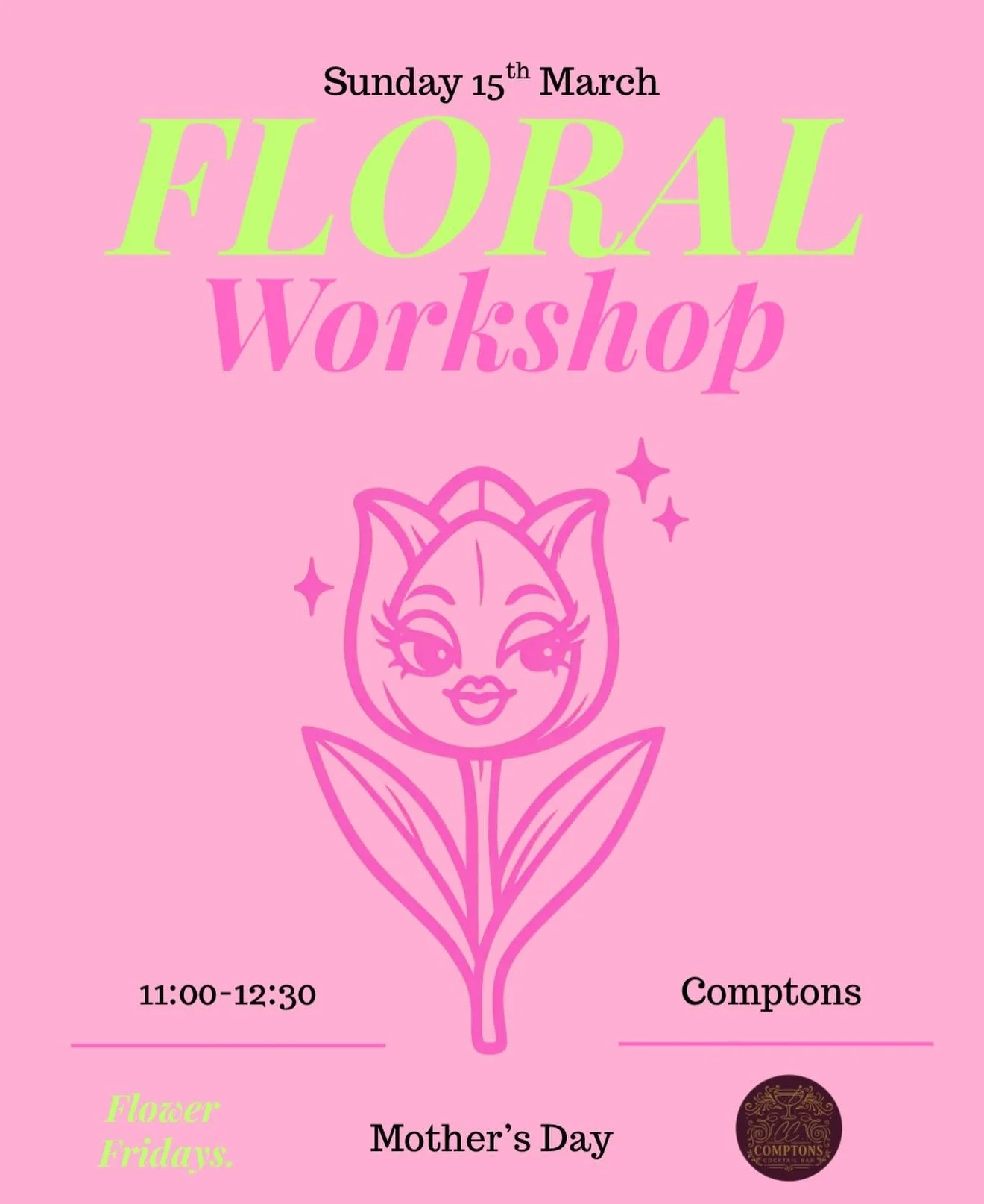 *SOLD OUT*

MOTHER&rsquo;S DAY FLORAL WORKSHOP 🌷💞

Join me at Comptons on Sunday 15th March for cocktails, creativity and blooms &mdash; and create your own beautiful floral arrangement to take home ✨

11:00&ndash;12:30
Comptons, Southampton

Ticke