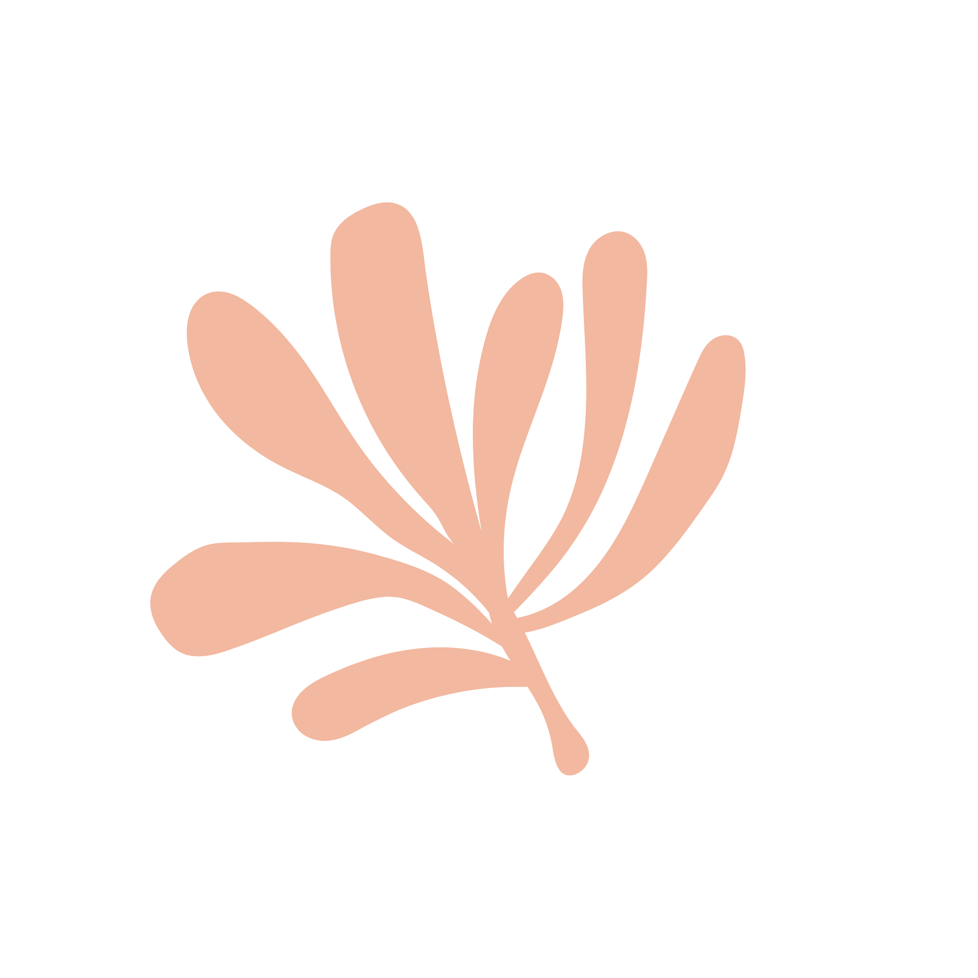 Simple illustration of a pink abstract leaf on a black background.