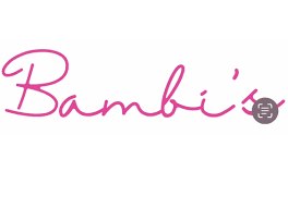 The word "Bambi's" written in pink cursive font.