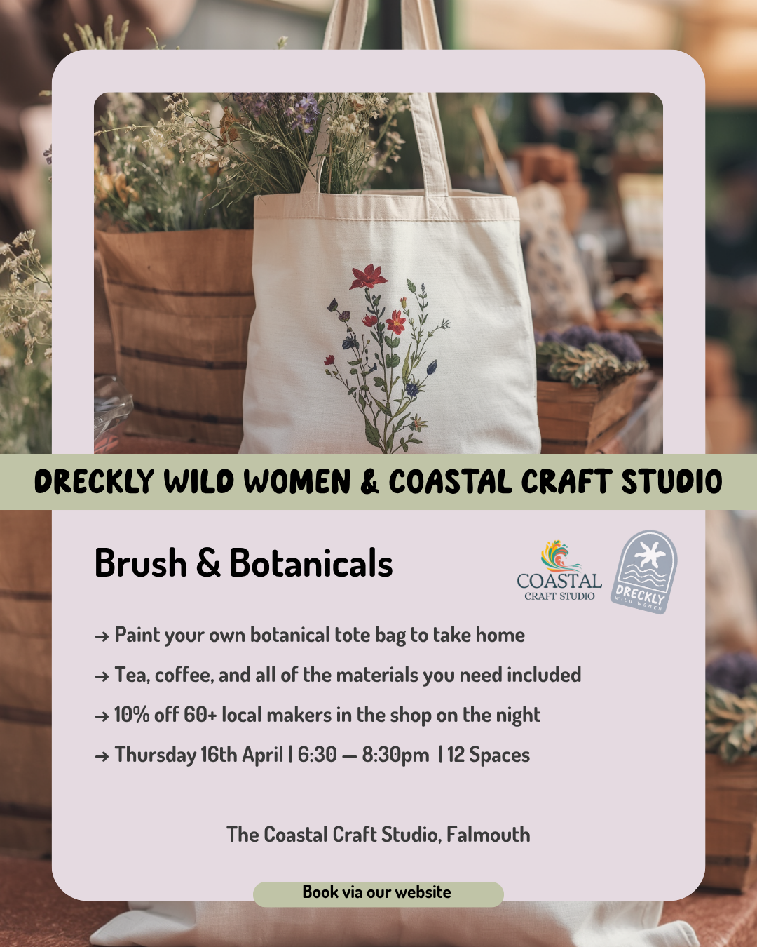 Brush & Botanicals - A Tote Bag Painting Evening | April 16