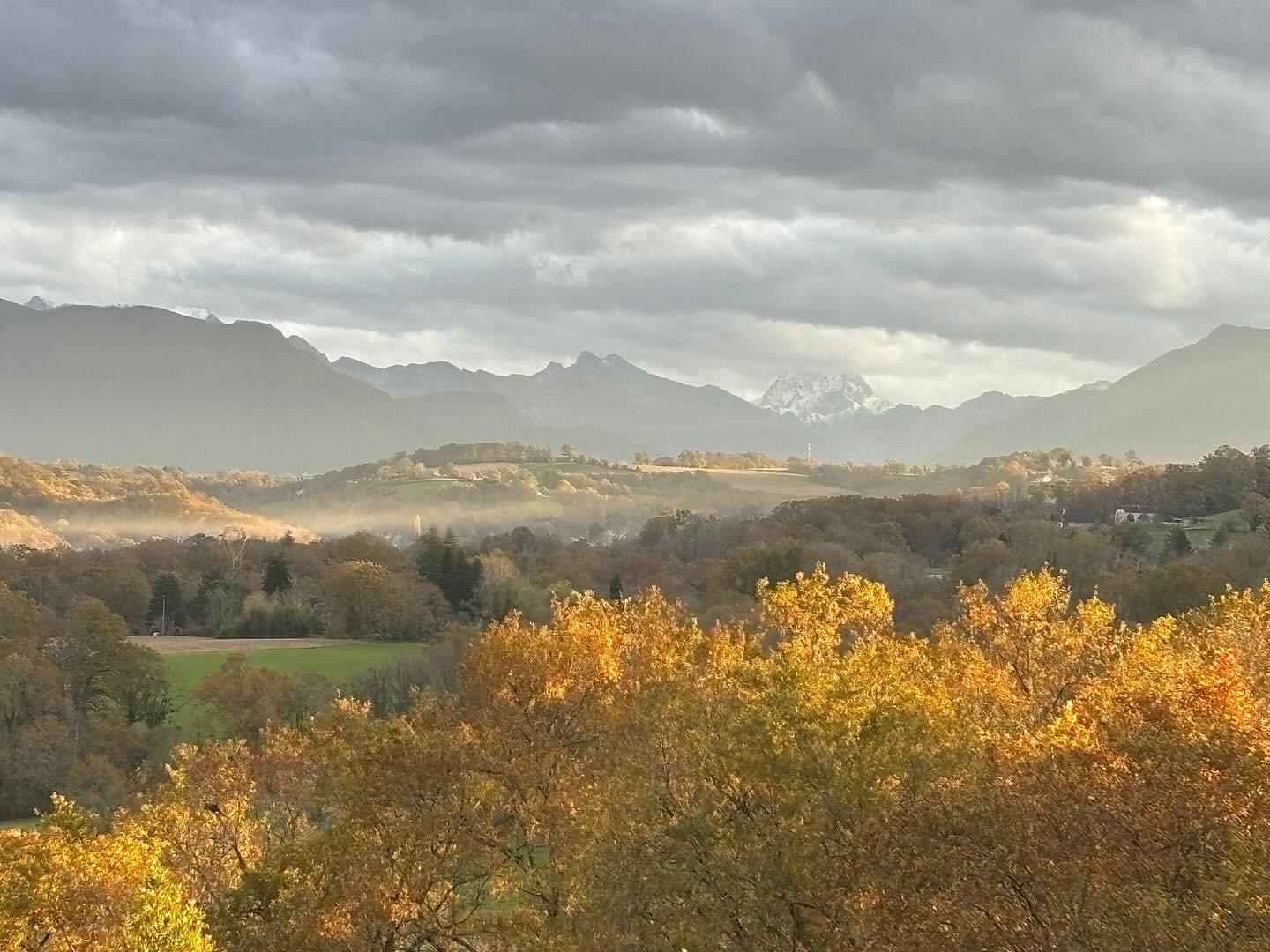 Autumn colours and first snow ❄️ 🍂 ❤️ 

#pyrenees #autumn #snow #picdumididossau